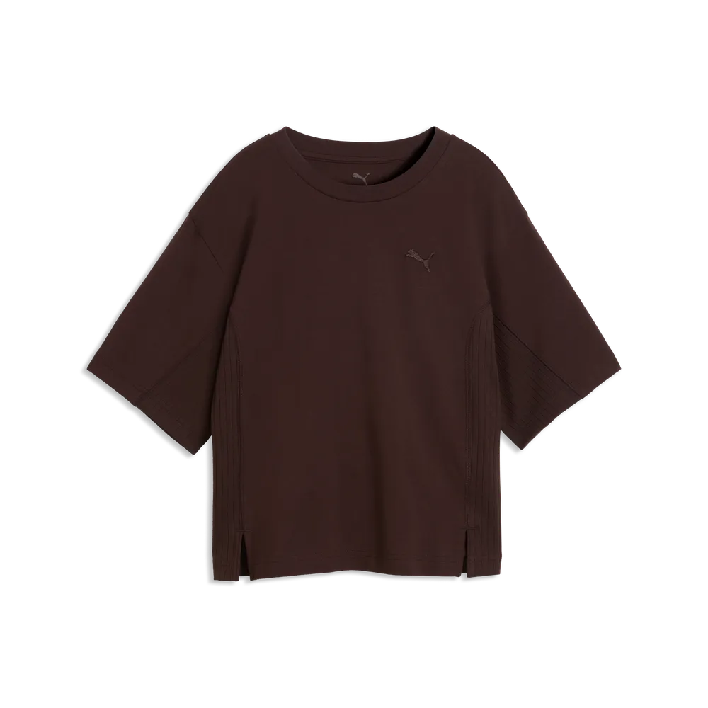 T-shirt ESS dal taglio morbido da donna - Marrone Cioccolato