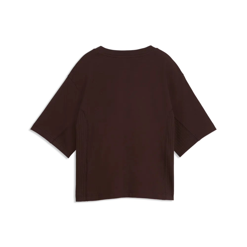 T-shirt ESS dal taglio morbido da donna - Marrone Cioccolato