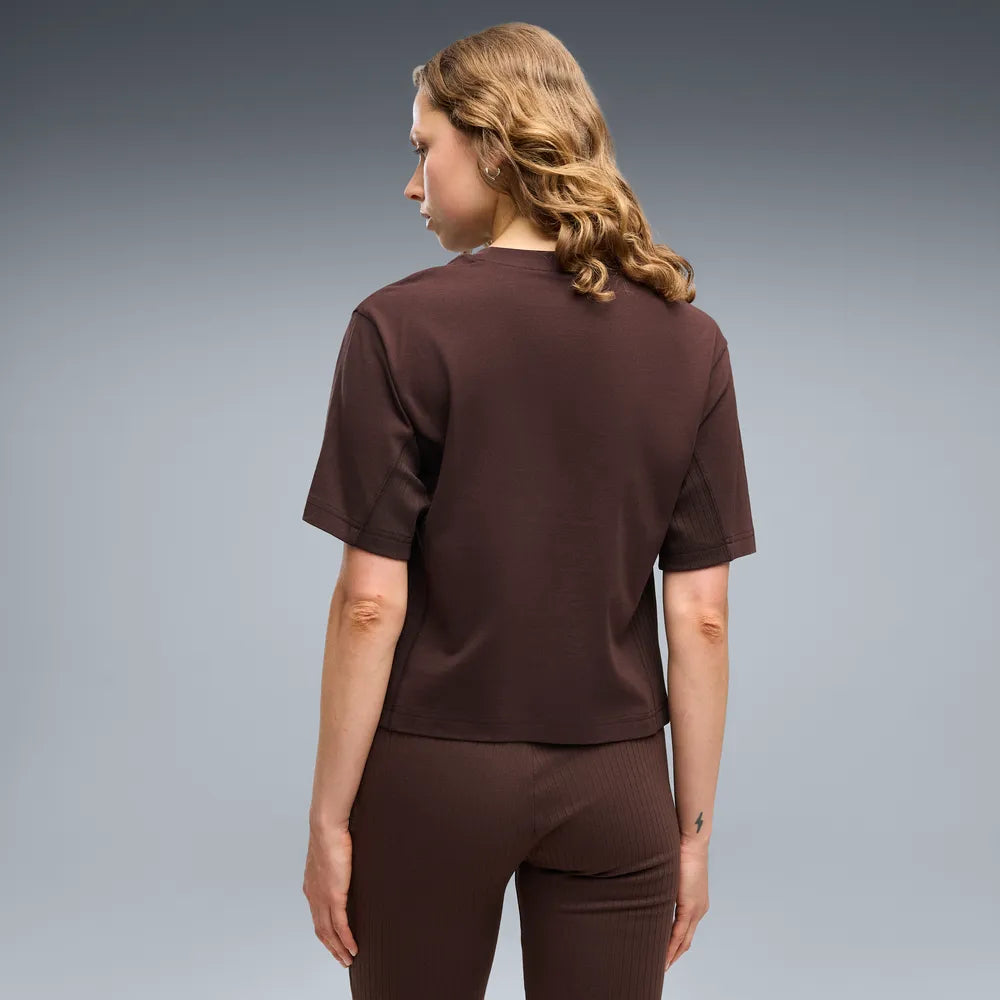 T-shirt ESS dal taglio morbido da donna - Marrone Cioccolato