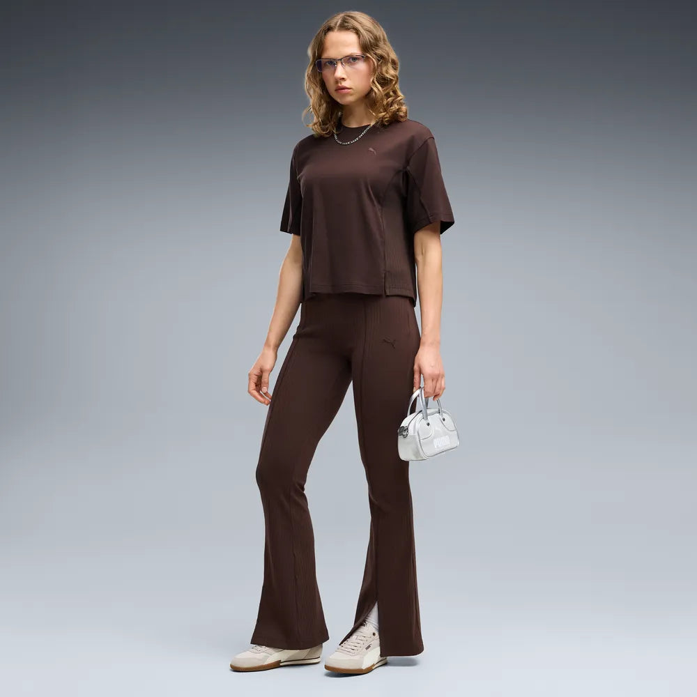 T-shirt ESS dal taglio morbido da donna - Marrone Cioccolato