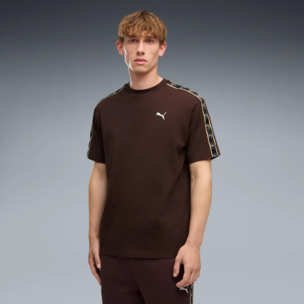 T-shirt Essentials Elevated Tape dal taglio morbido da uomo - Marrone Cioccolato