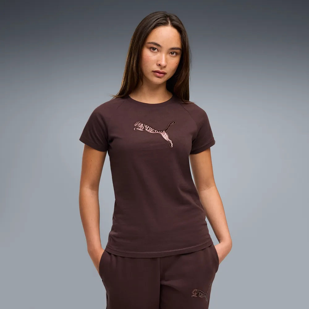 T-shirt Essentials Sequins da donna - Marrone Cioccolato