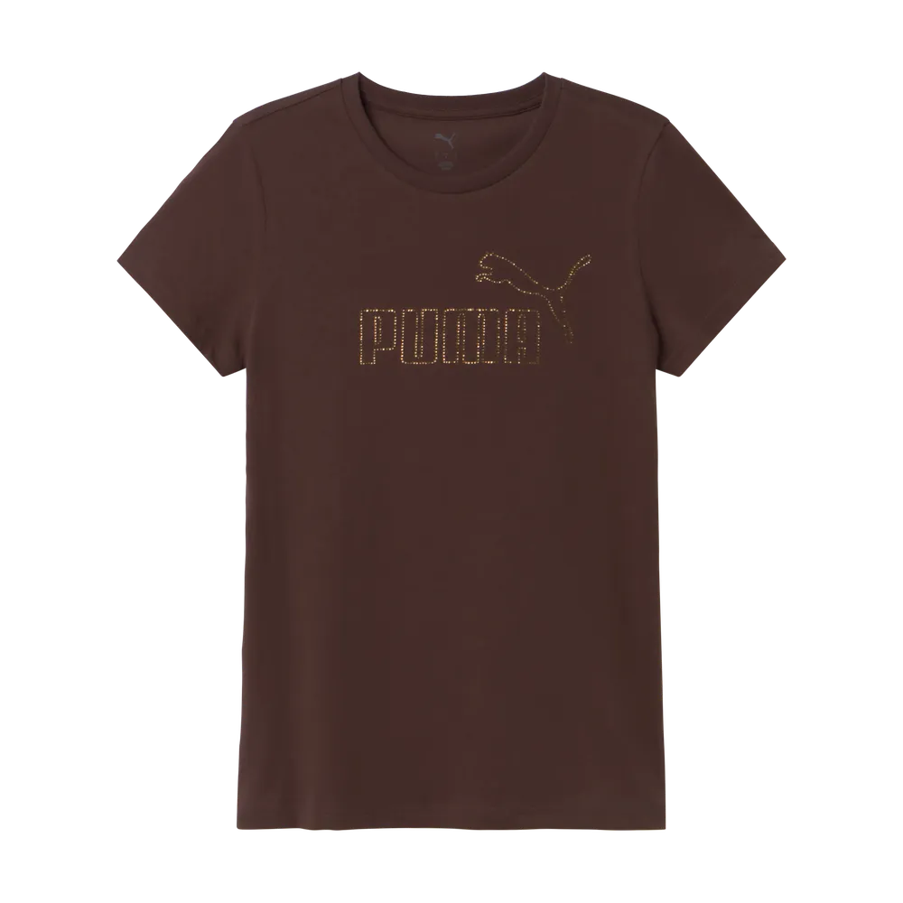 T-Shirt Essentials+ RHINESTONE - Marrone Cioccolato