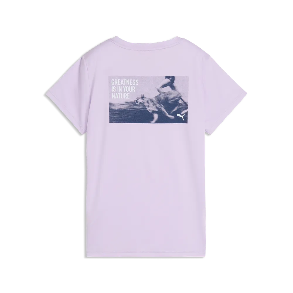 T-Shirt Run Greatness Graphic SS - Lavanda Chiaro