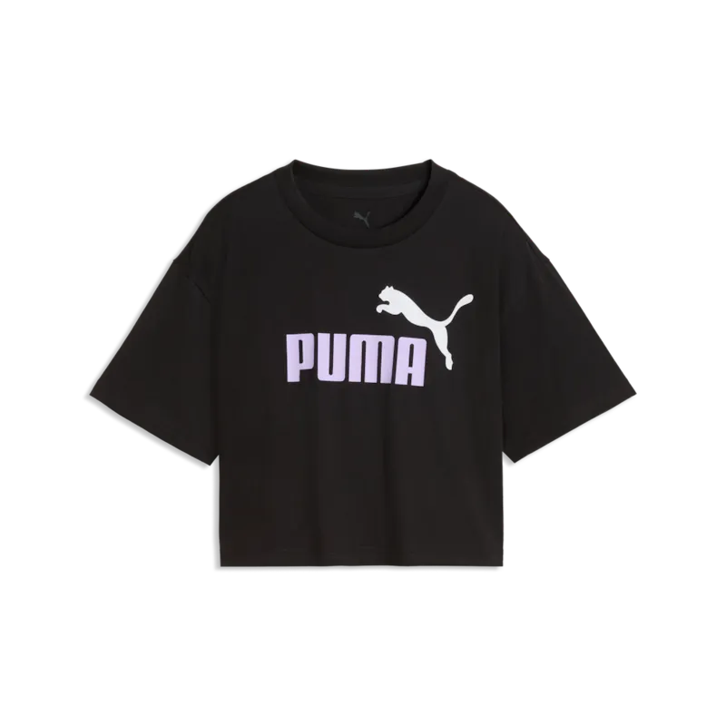 T-shirt corta con logo Essentials a 2 colori PUMA N. 1 per ragazzi - Nero