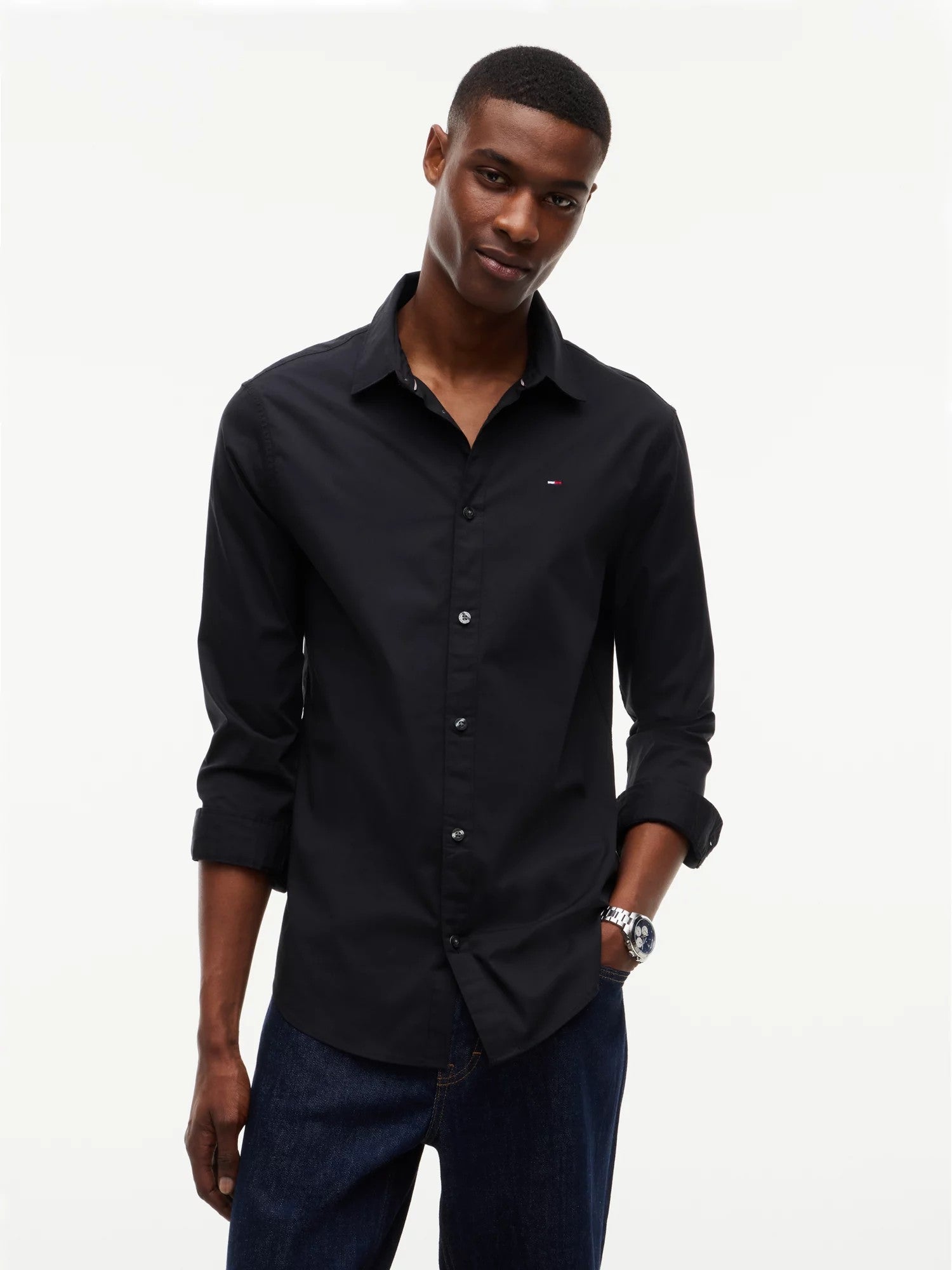Camicia Original Stretch Slim - Tommy Black