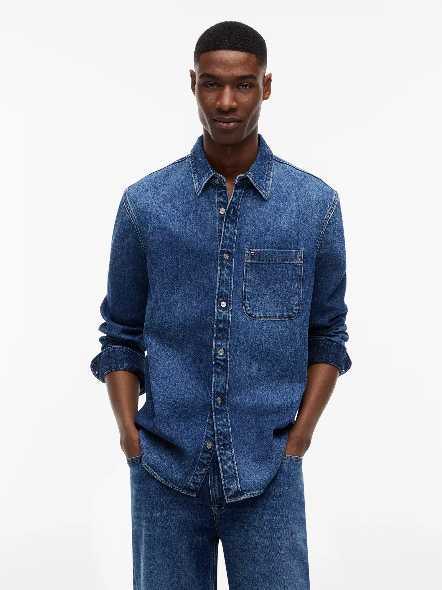 Camicia Regular Fit - Denim Medium