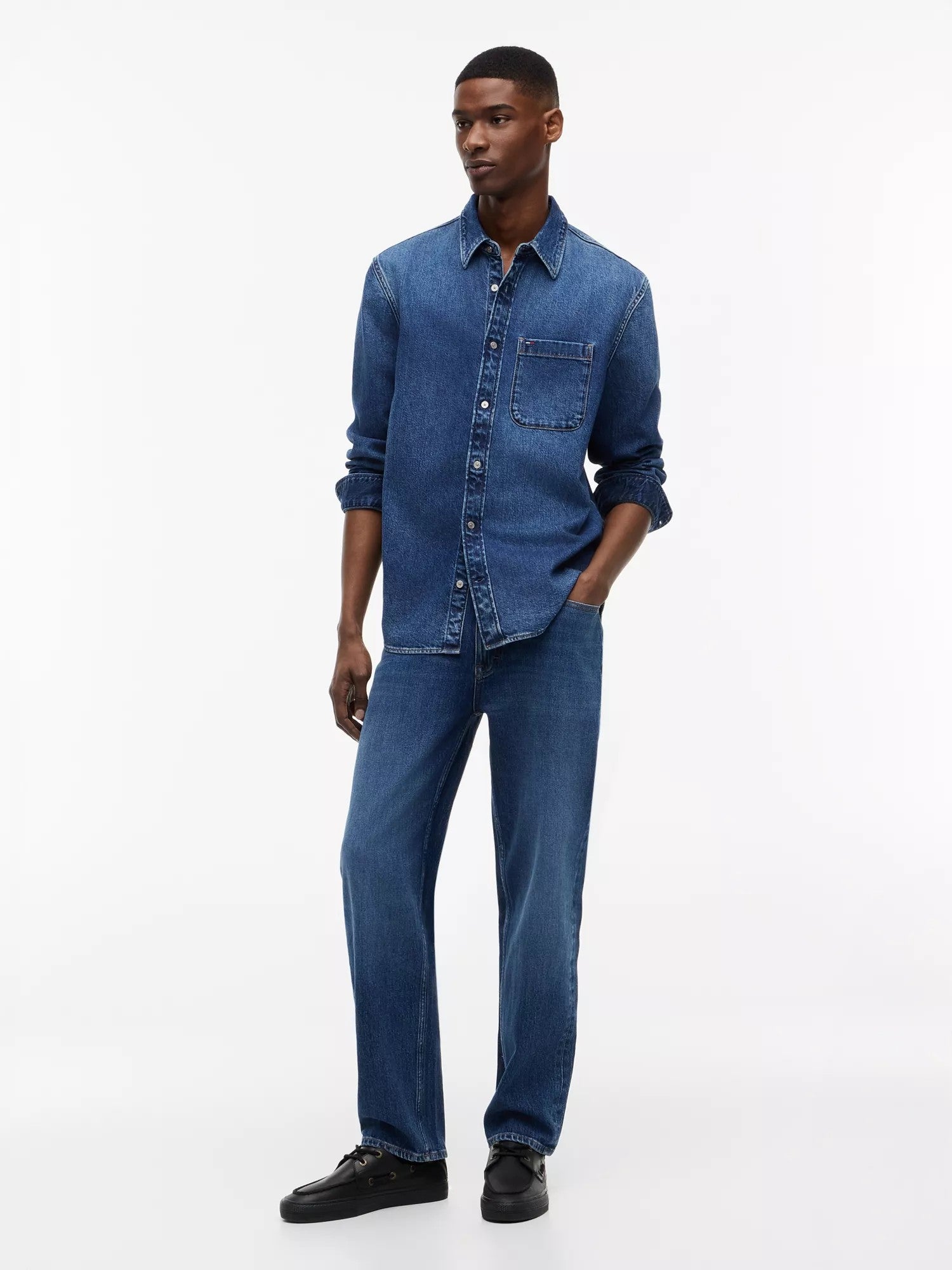 Camicia Regular Fit - Denim Medium