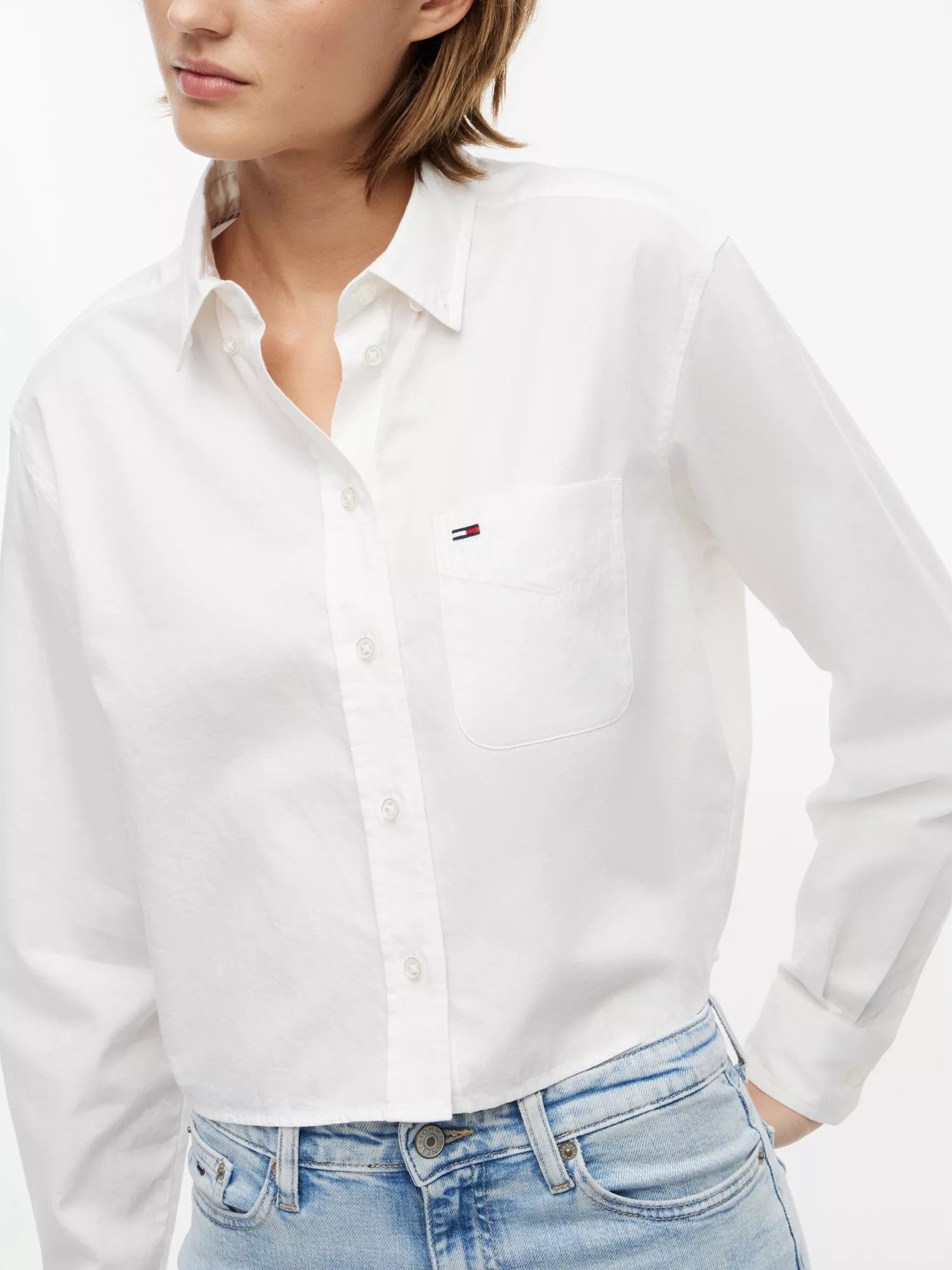 Camicia Striped Relaxed Crop - Ecru
