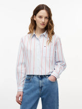 Camicia Striped Relaxed Crop - Kingly Blue / M