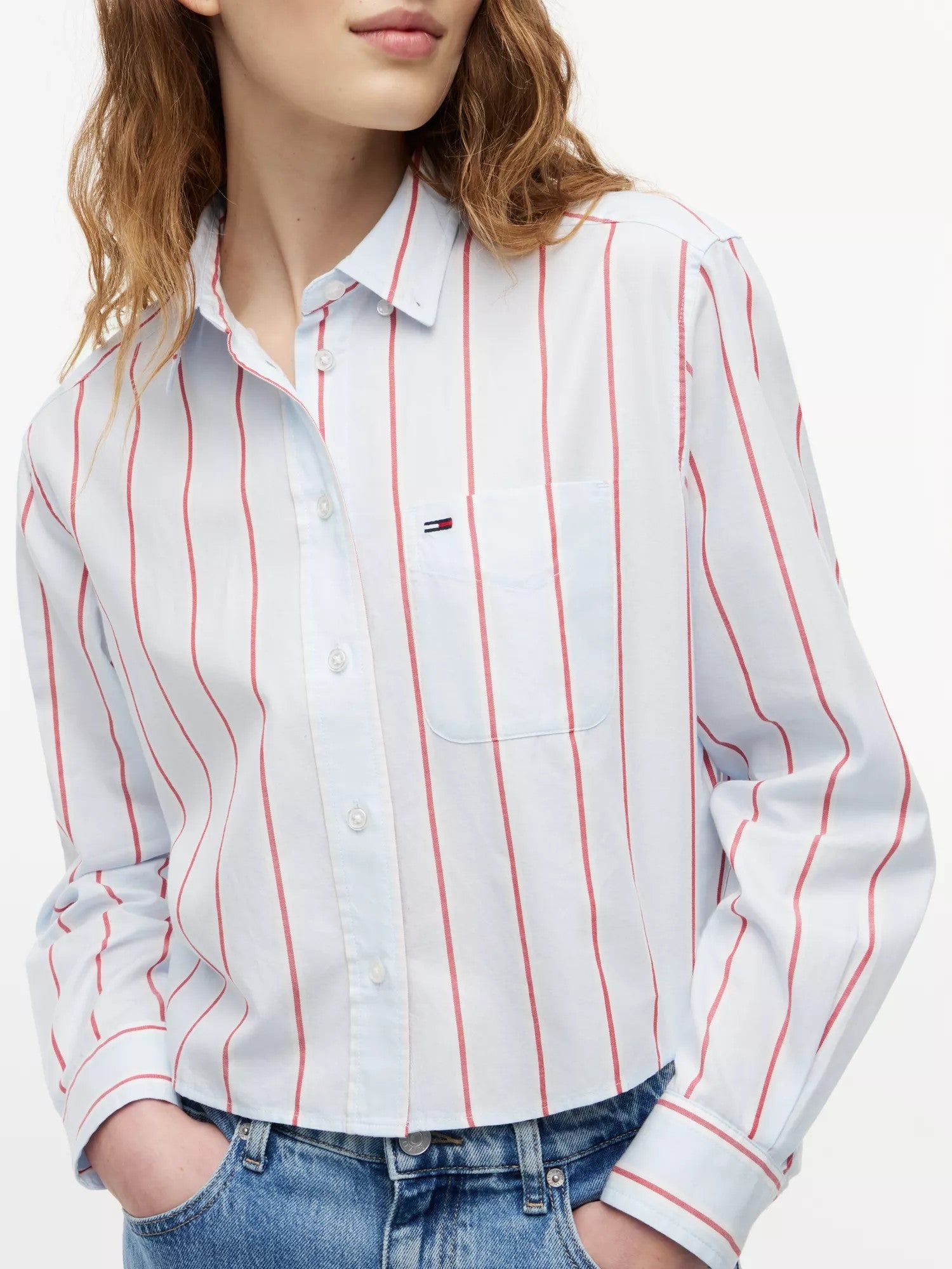Camicia Striped Relaxed Crop - Kingly Blue / M
