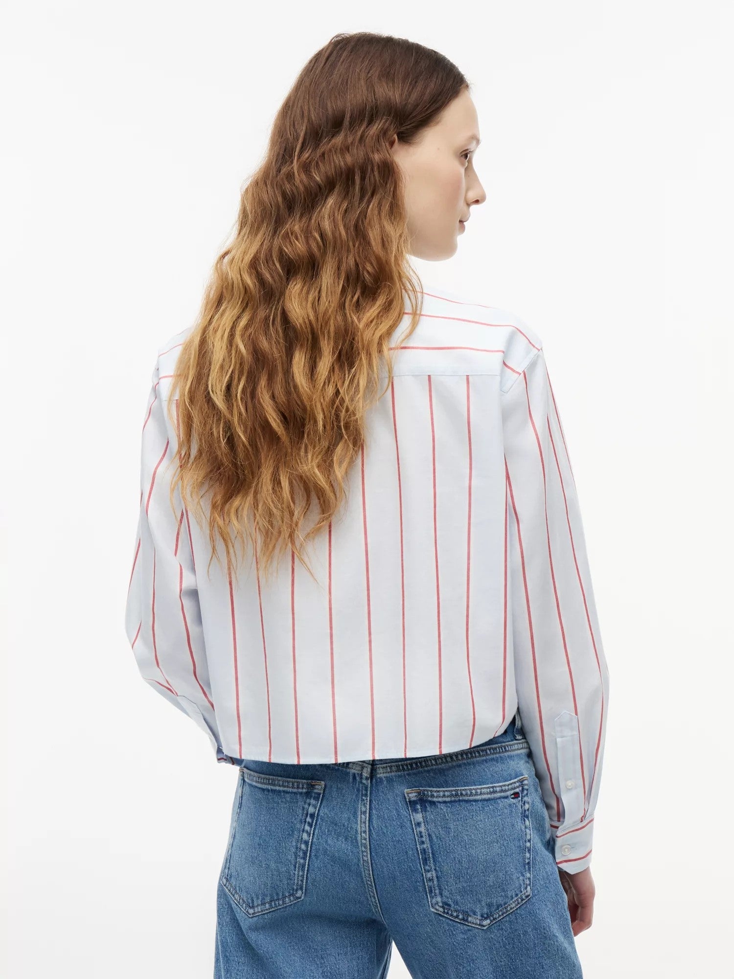 Camicia Striped Relaxed Crop - Kingly Blue / M