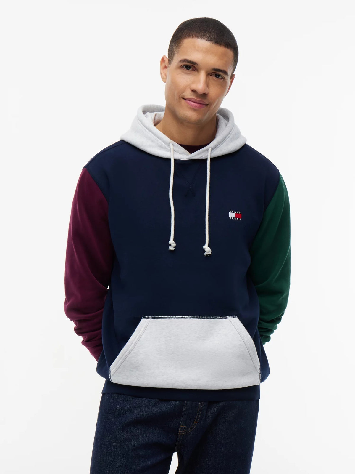 Felpa Badge Fleece Color Block - Dark Blue Color