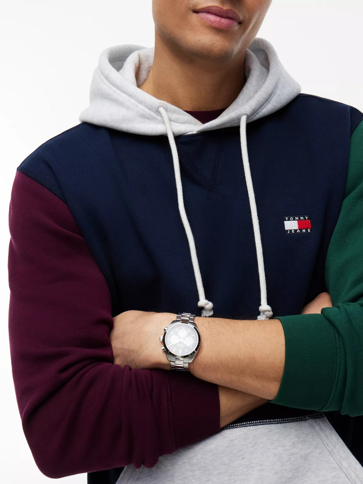 Felpa Badge Fleece Color Block - Dark Blue Color