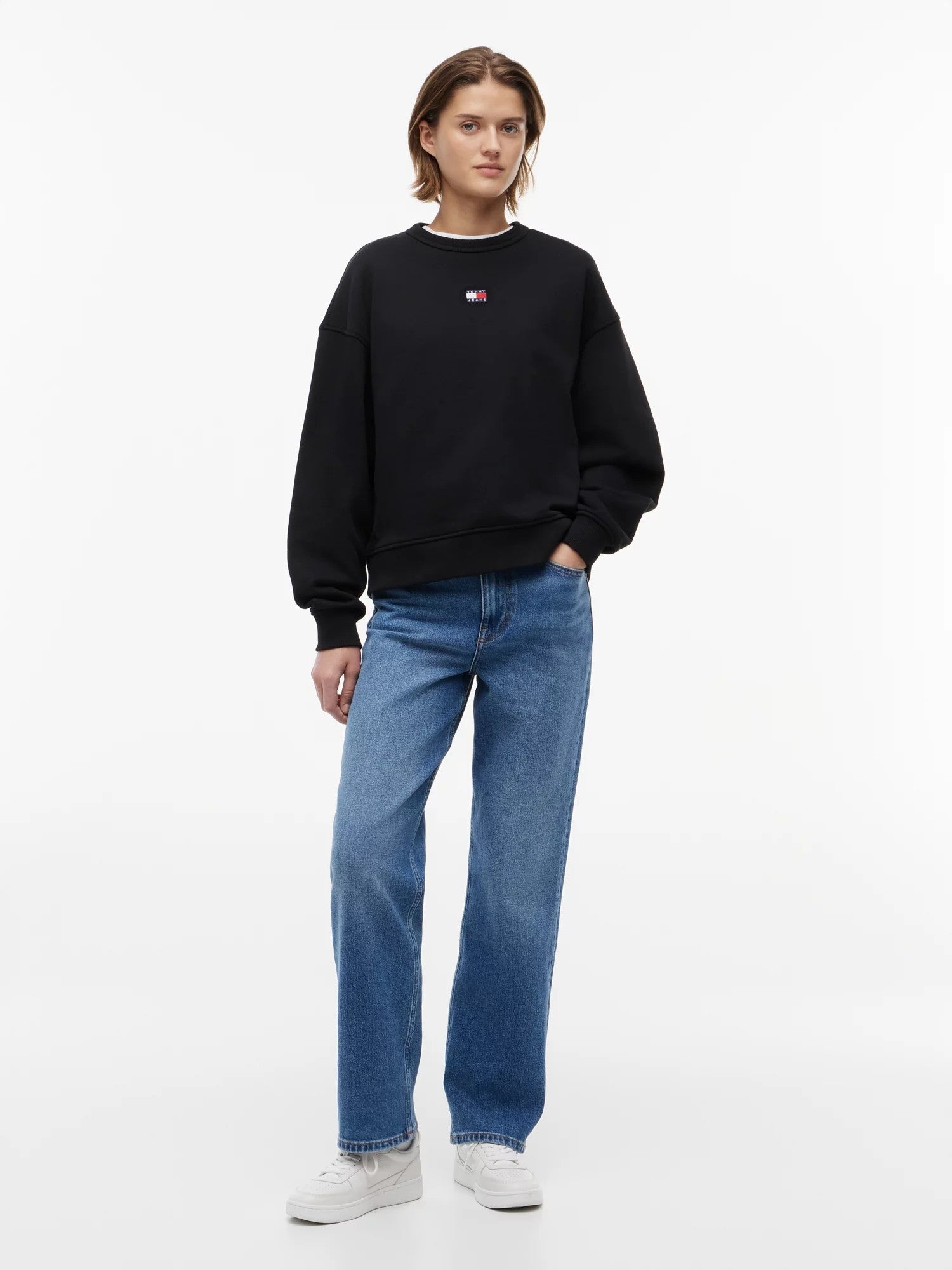 Felpa Boxy Badge - Black