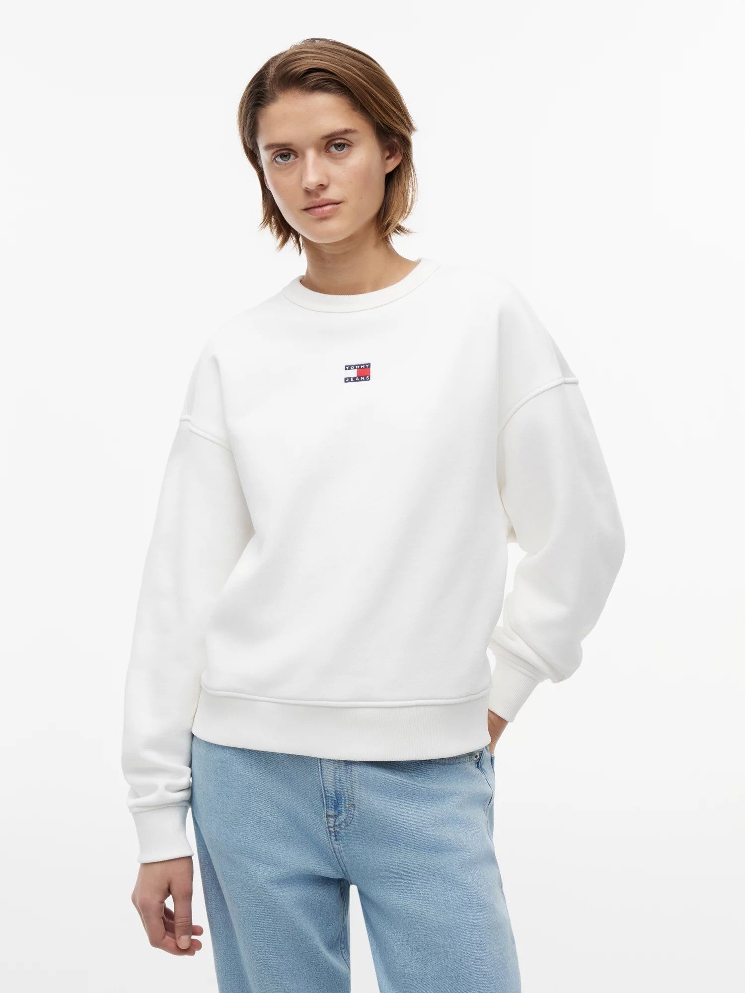 Felpa Boxy Badge - Ecru