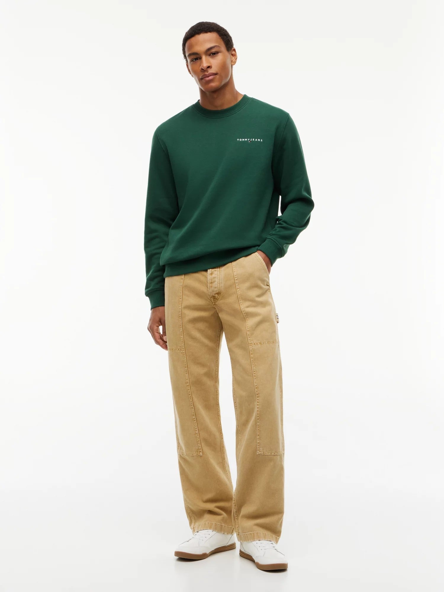 Felpa Linear Logo - Velvet Green