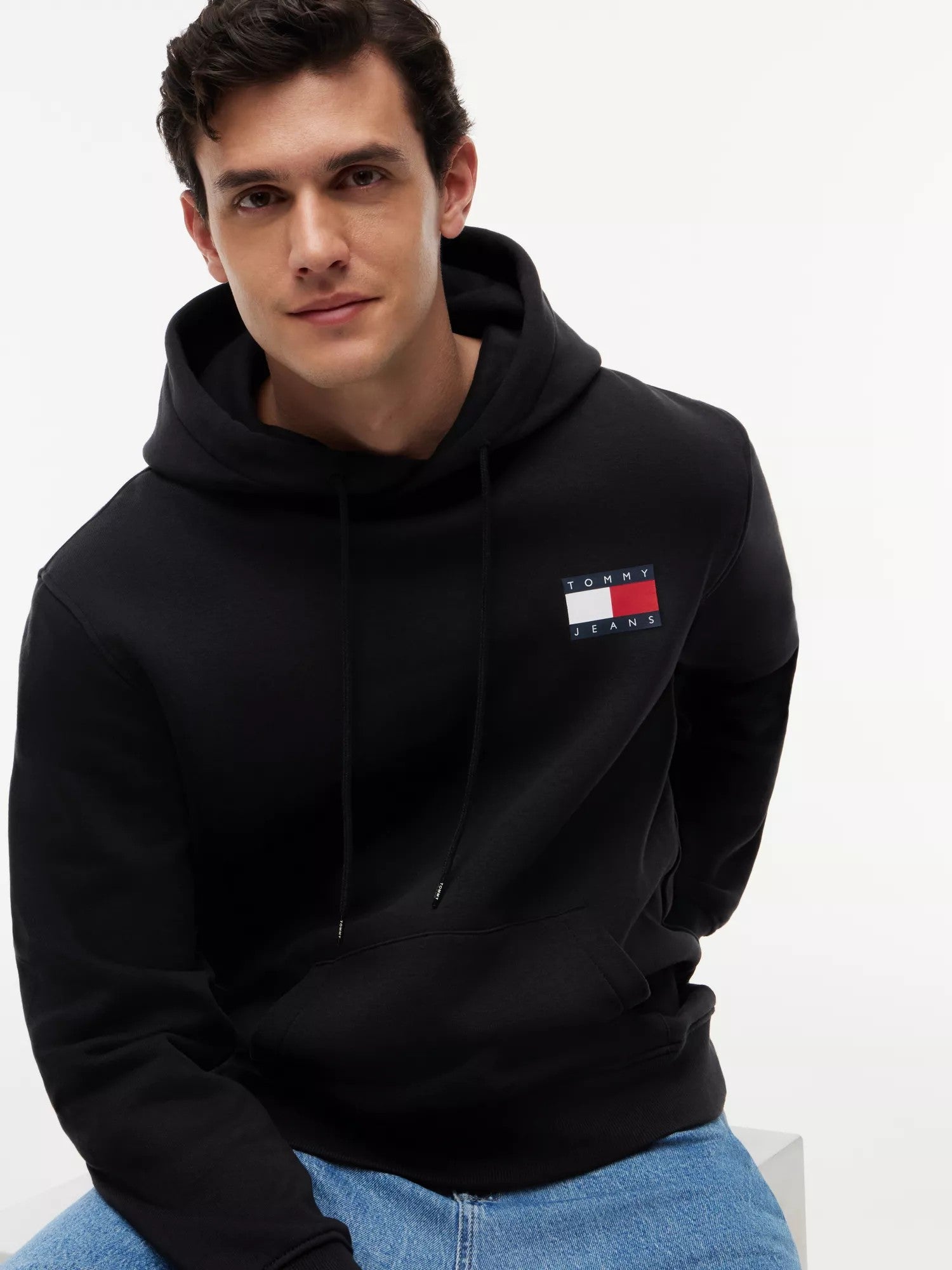 Felpa Regular Essential Flag - Black