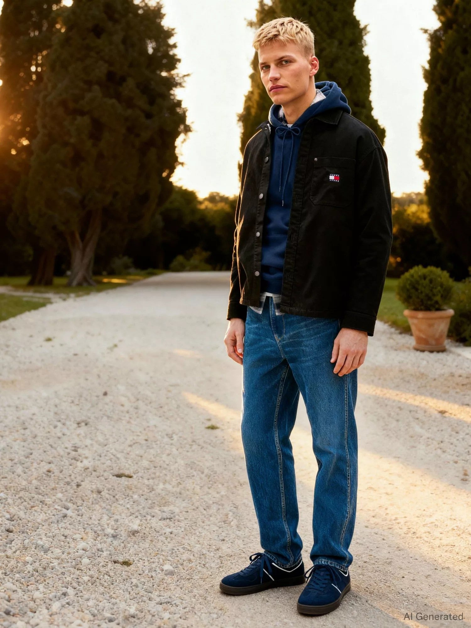 Felpa Regular Essential Flag - Dark Blue