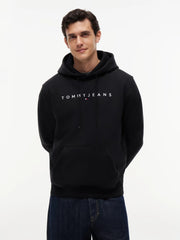 Felpa Regular Linear Logo - Black