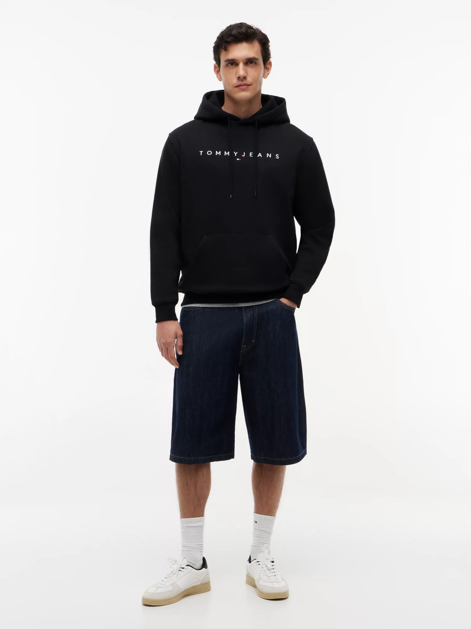 Felpa Regular Linear Logo - Black