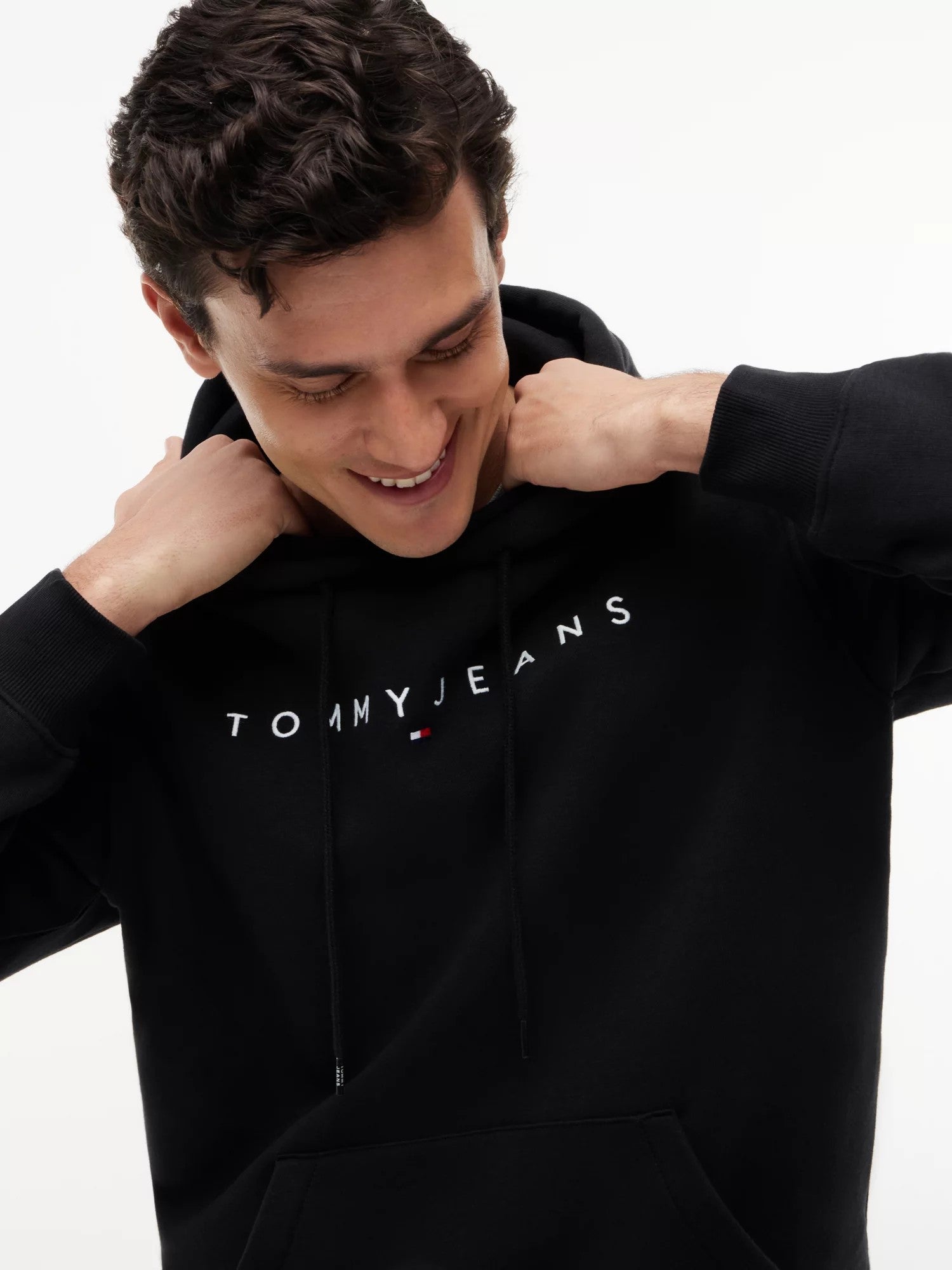 Felpa Regular Linear Logo - Black