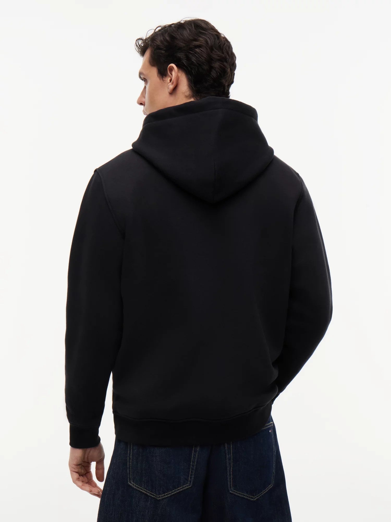 Felpa Regular Linear Logo - Black