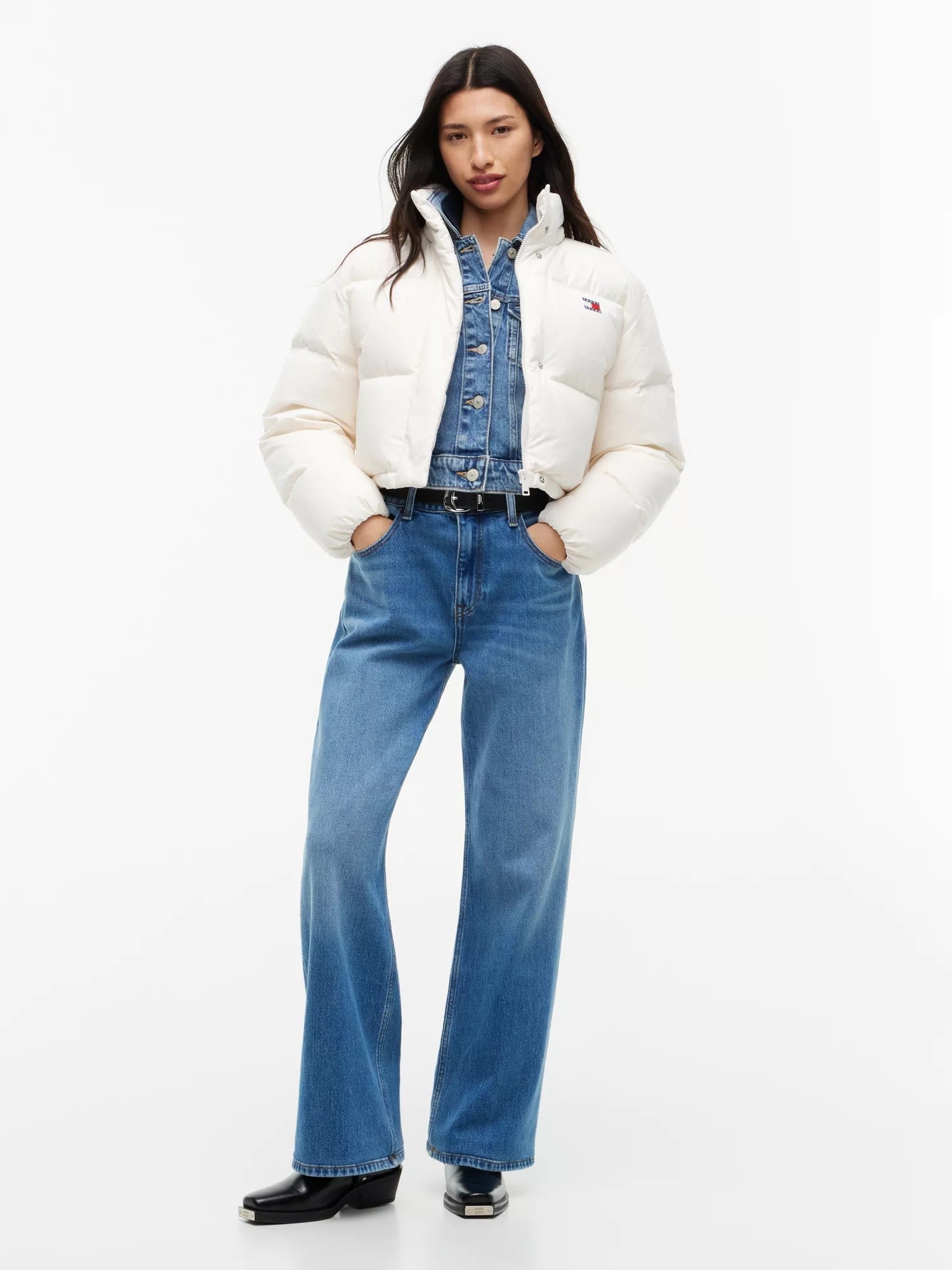 Giubbino Cropped Alaska Puffer - Off White