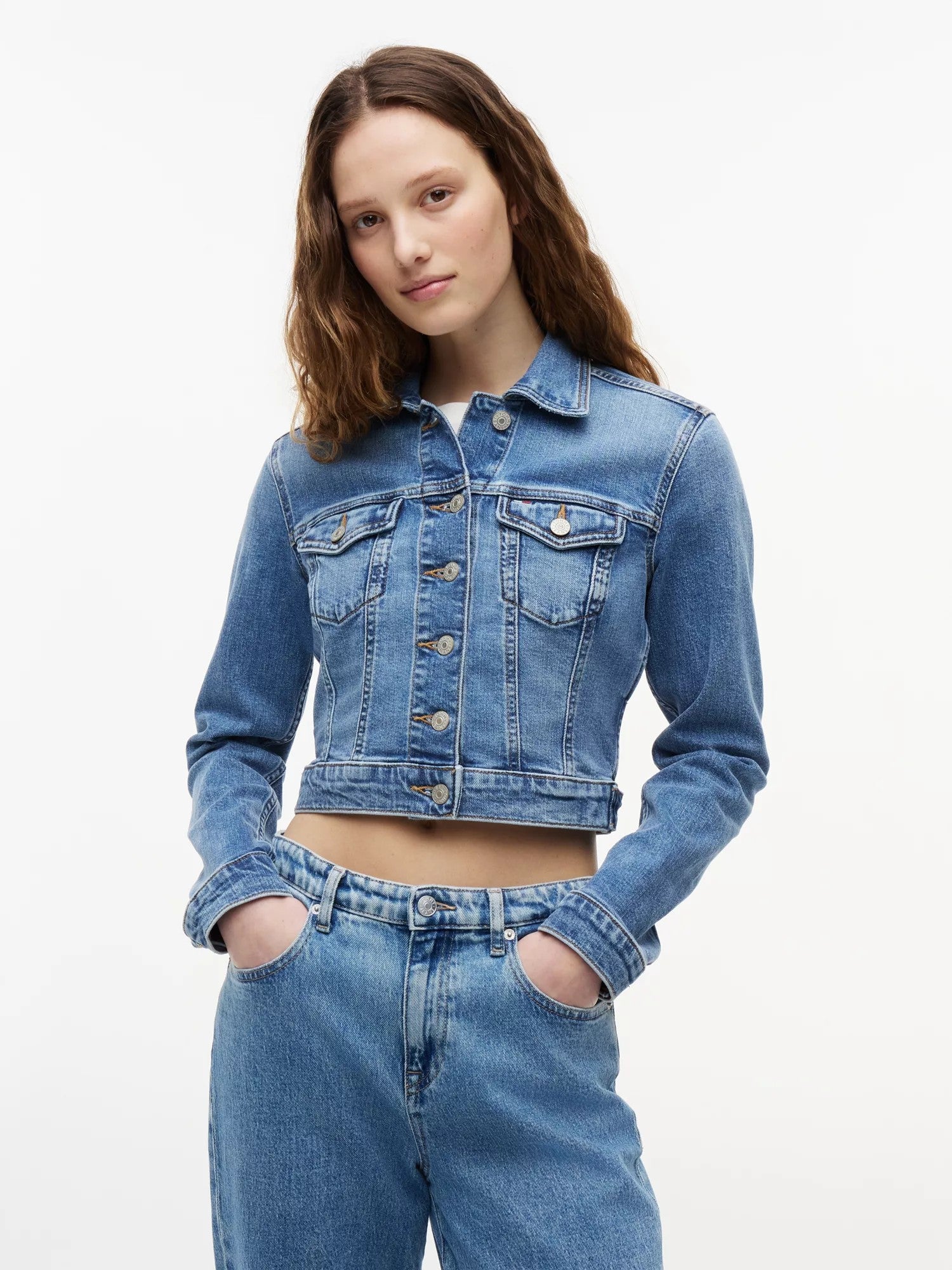 Giubbino Cropped Trucker - Denim Medium