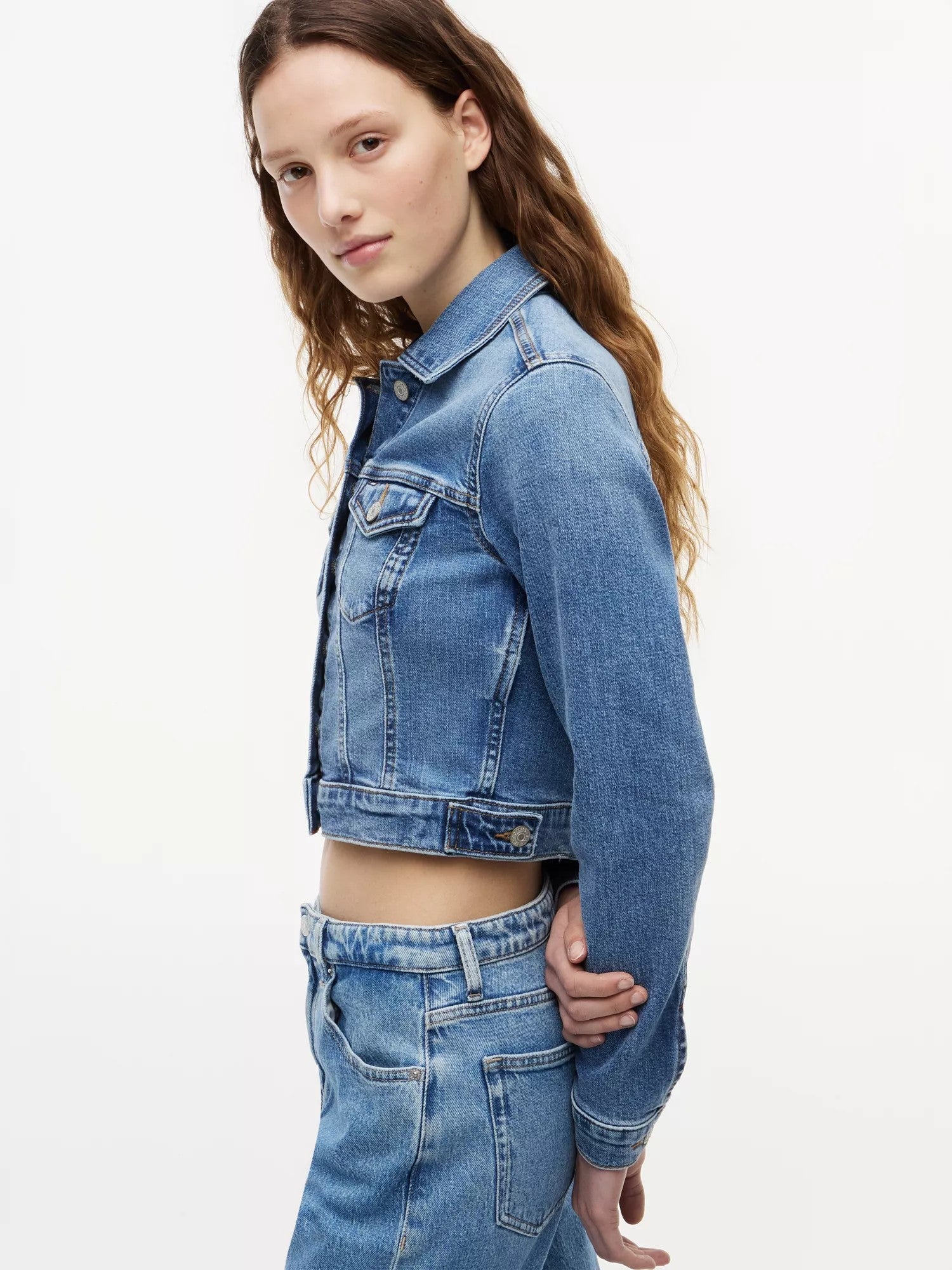 Giubbino Cropped Trucker - Denim Medium