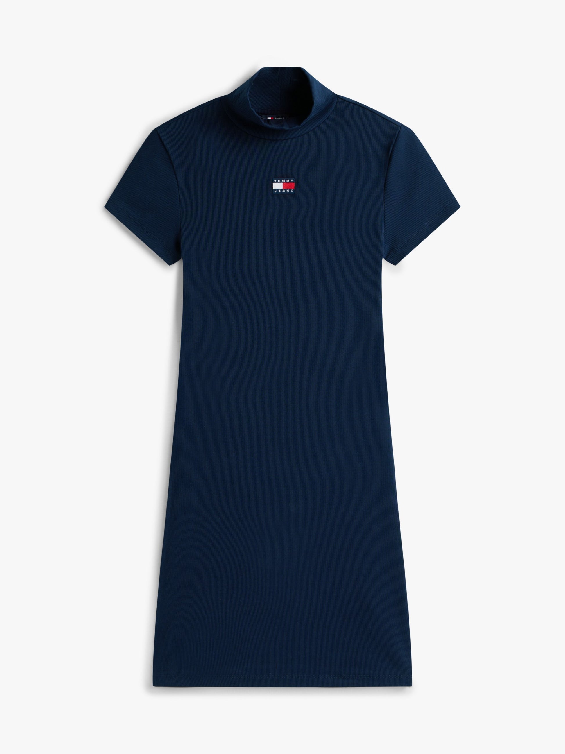 Tommy Hilfiger Abito Strappy Badge Rib Midi Blu