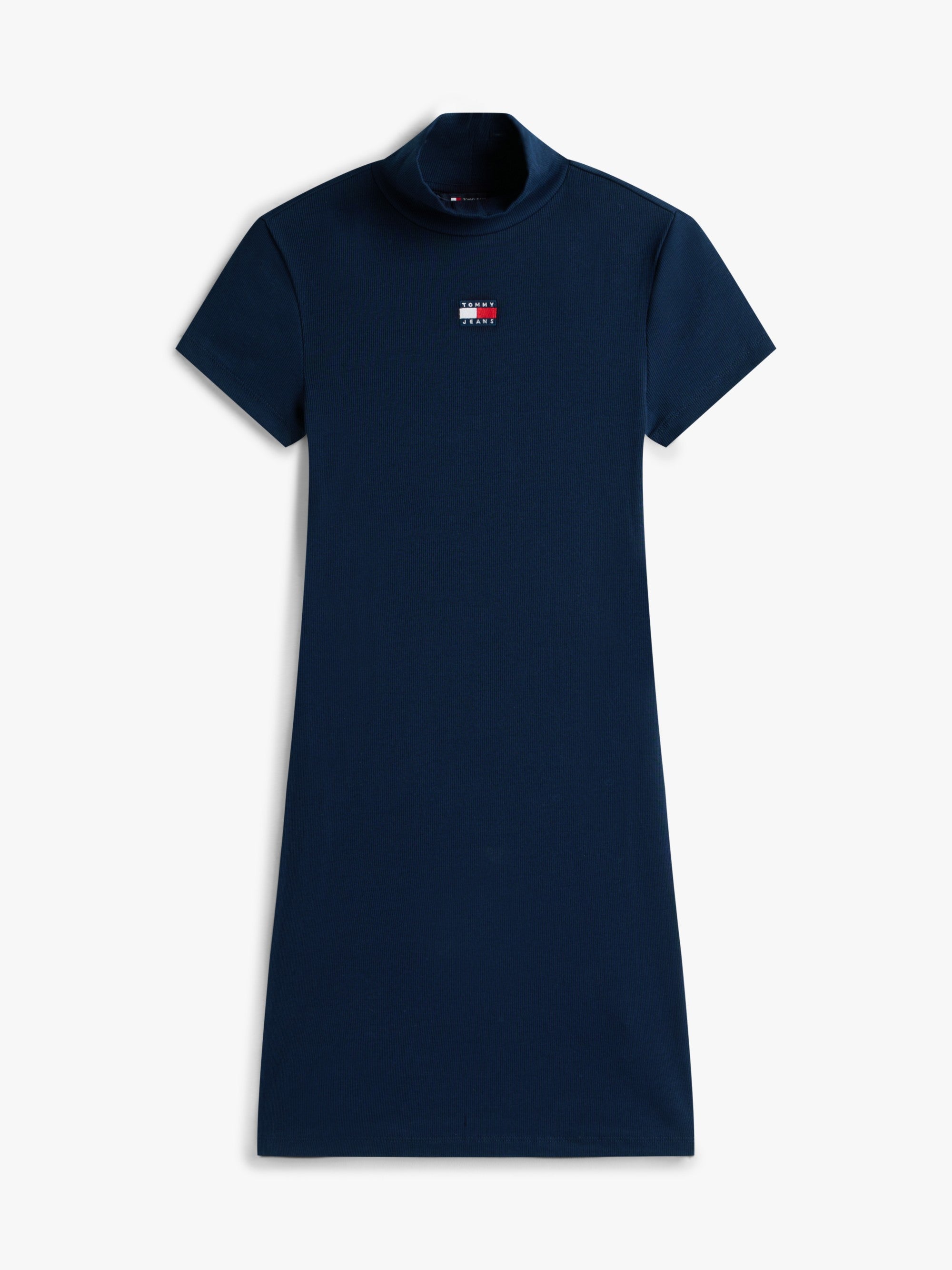 Tommy Hilfiger Abito Strappy Badge Rib Midi Blu