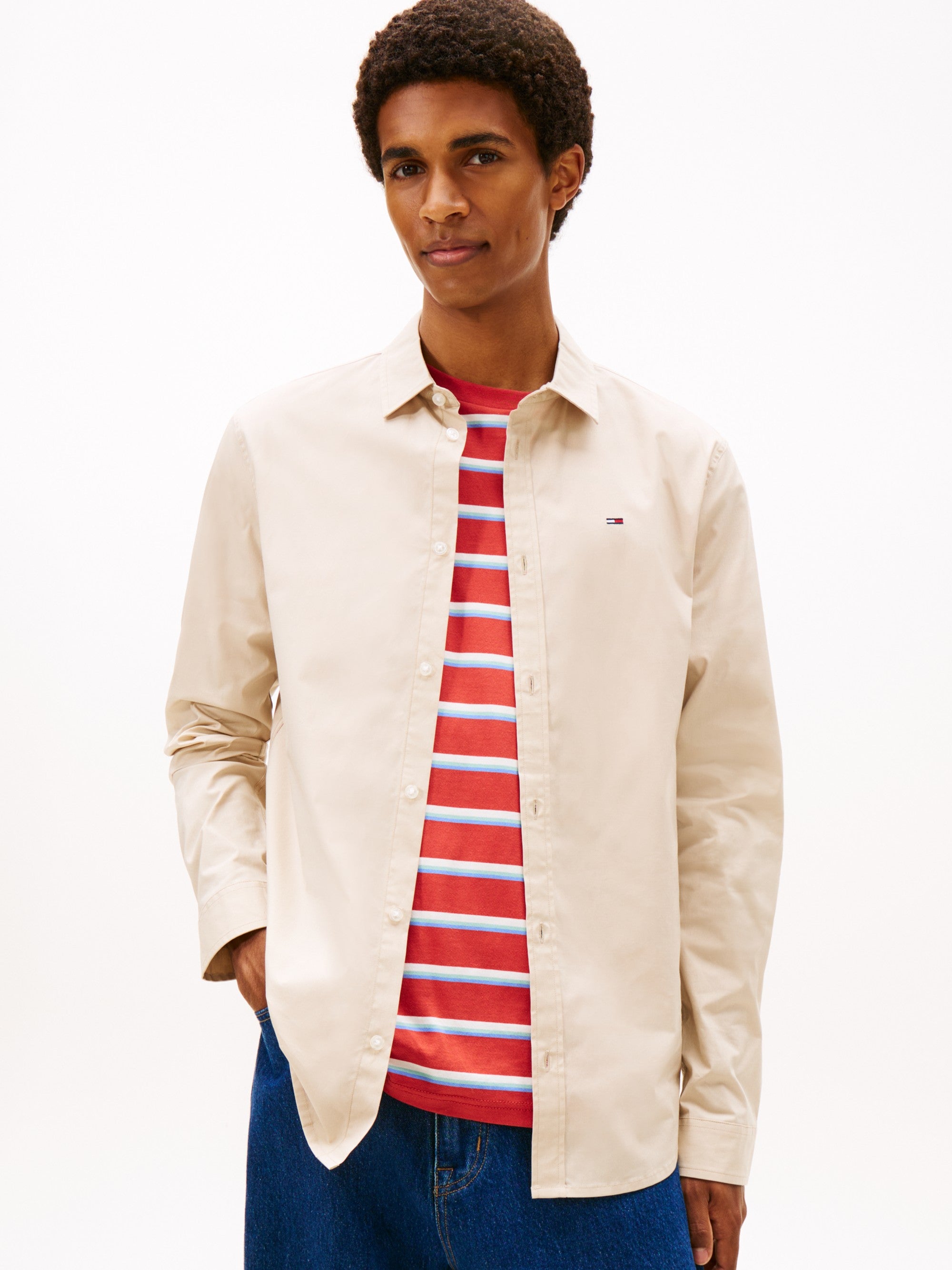Tommy Hilfiger Camicia Original Stretch Beige
