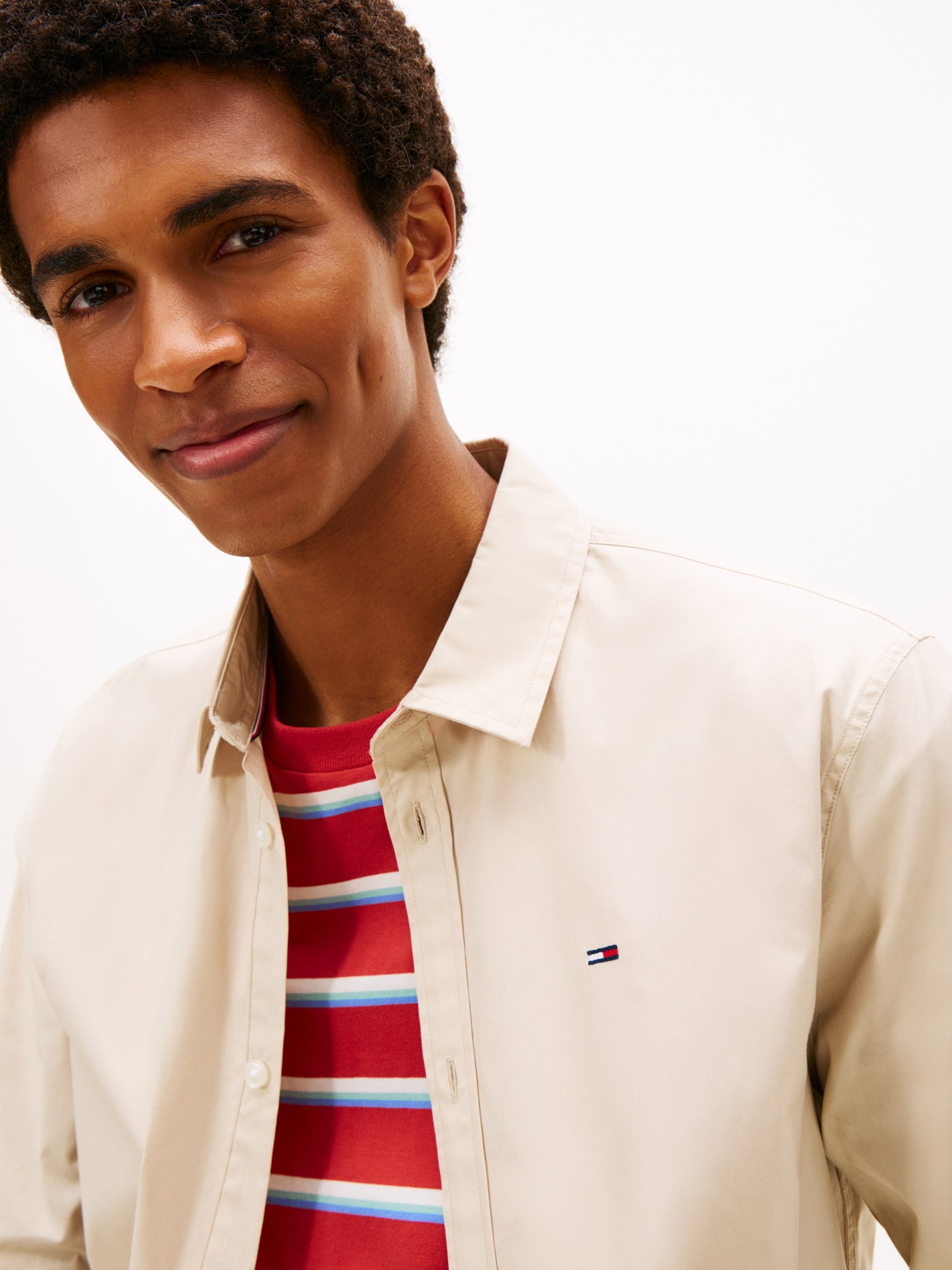 Tommy Hilfiger Camicia Original Stretch Beige