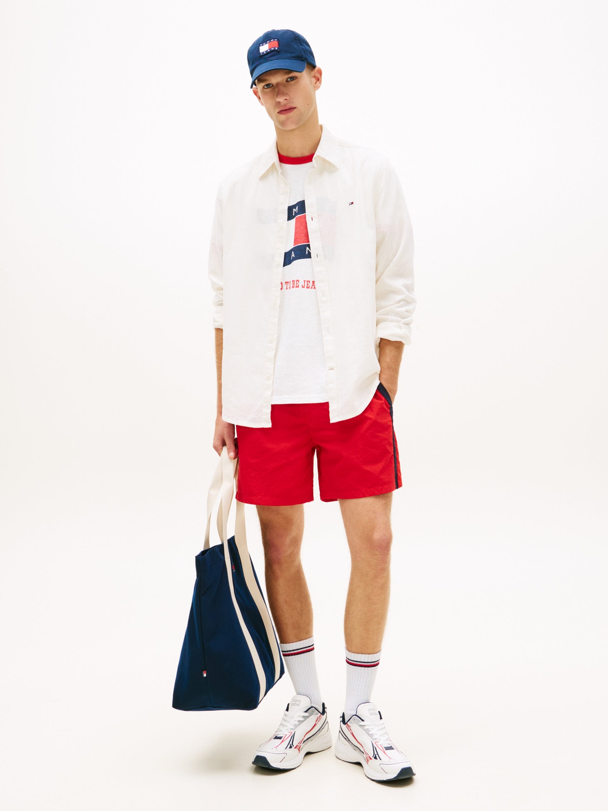 Tommy Hilfiger Camicia Regular Linen Bianco