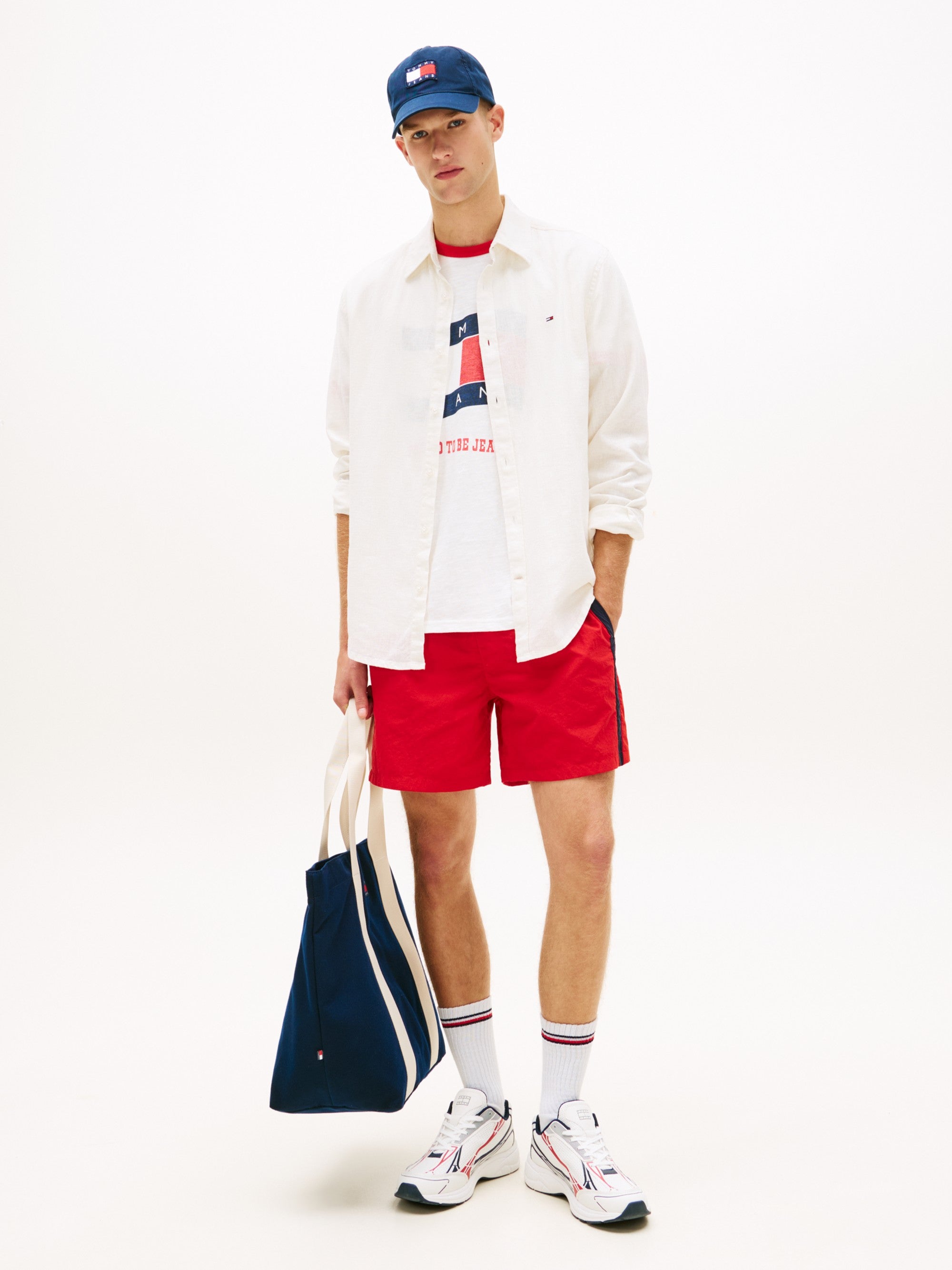 Tommy Hilfiger Camicia Regular Linen Bianco