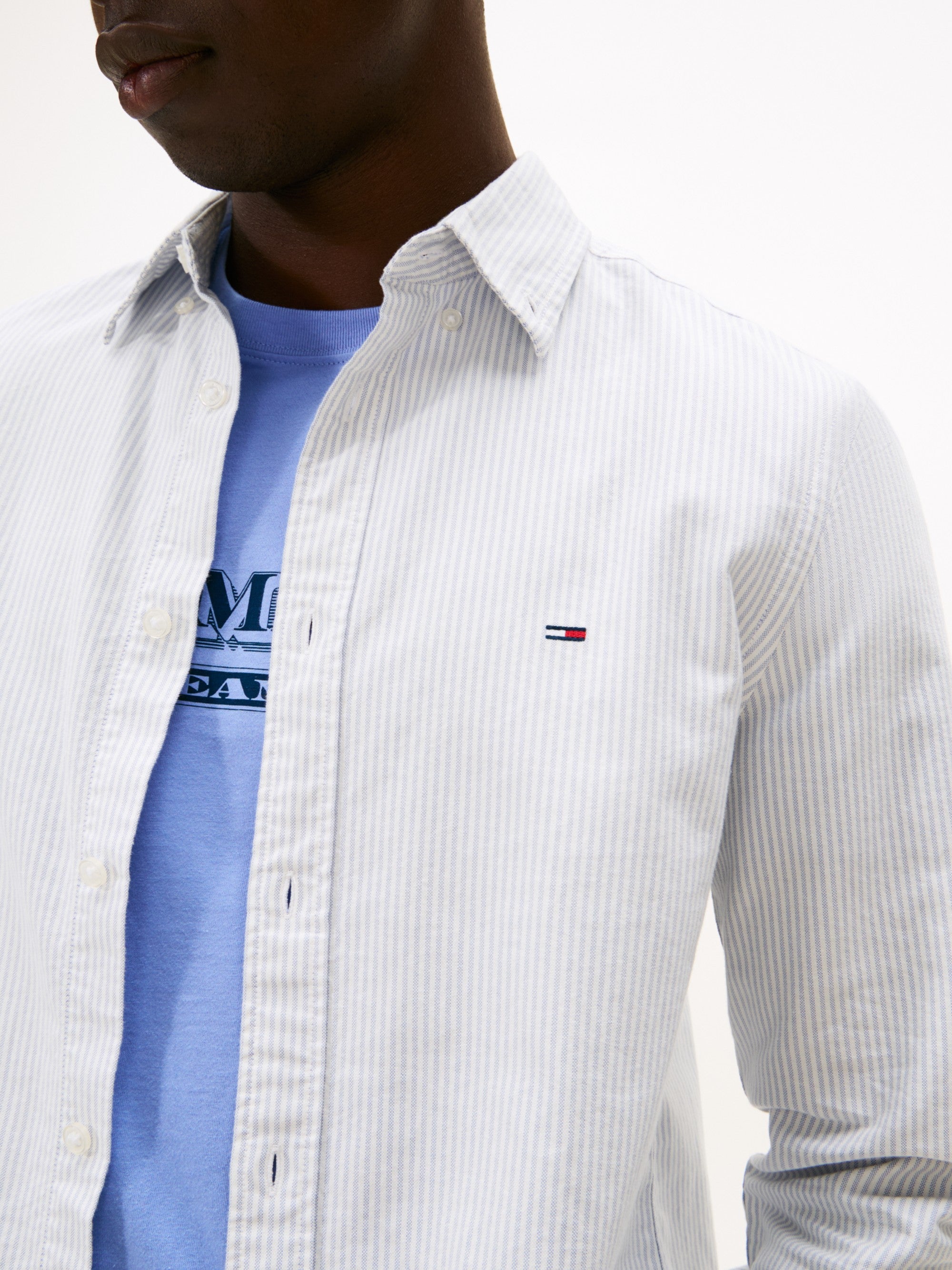 Tommy Hilfiger Camicia Slim Stripe Oxford Multicolor