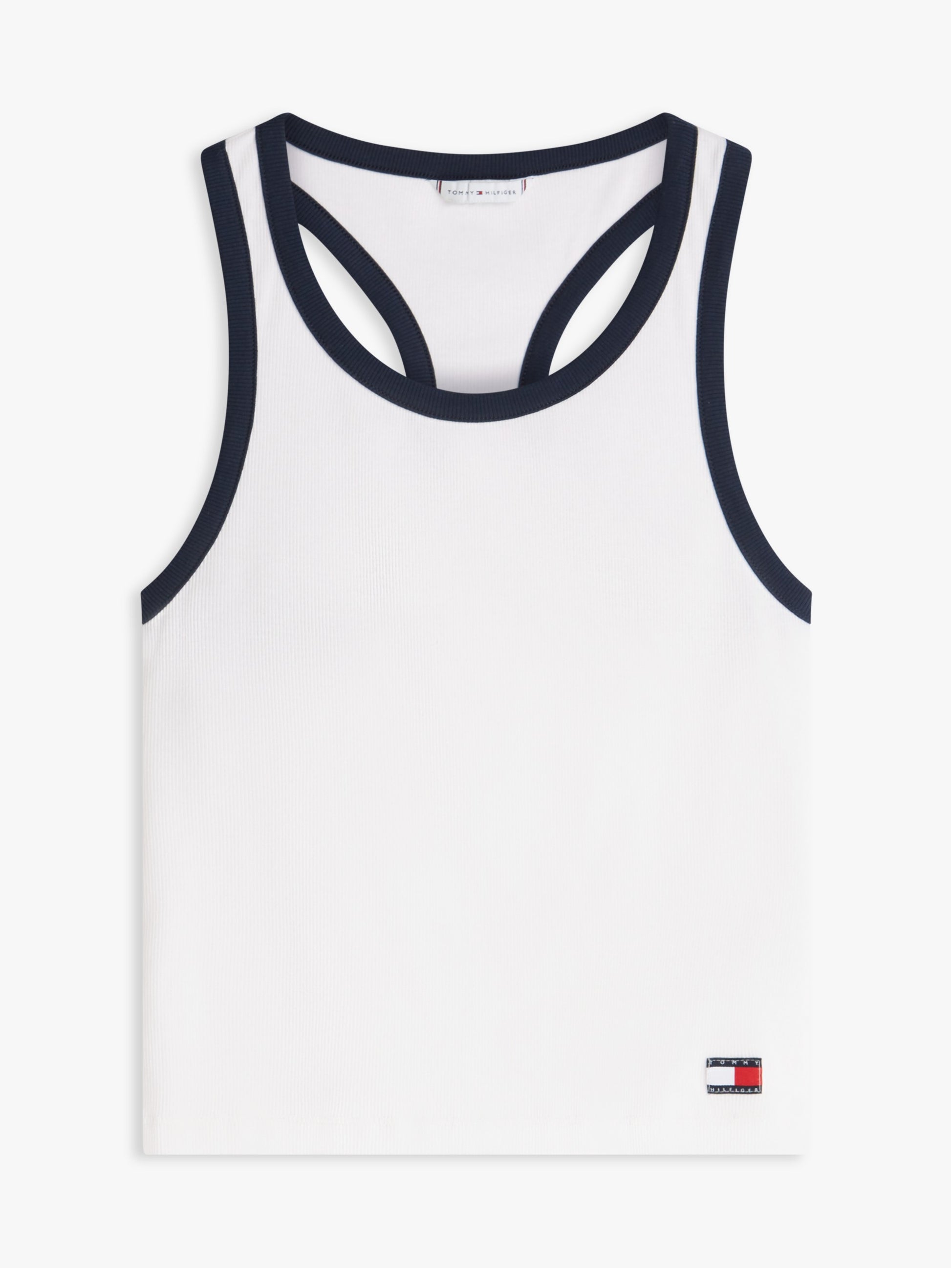 Tommy Hilfiger Canotta Bikini Bralette Mare con Logo Bianco