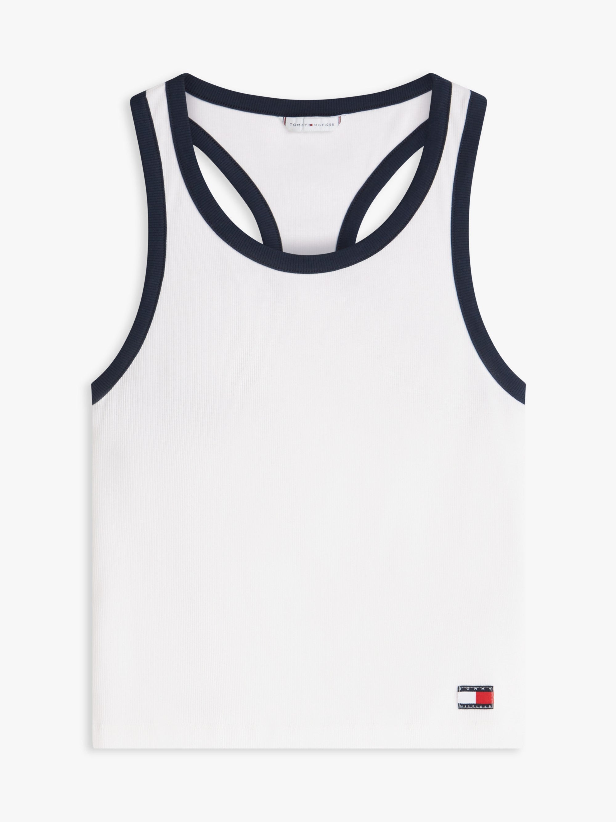 Tommy Hilfiger Canotta Bikini Bralette Mare con Logo Bianco