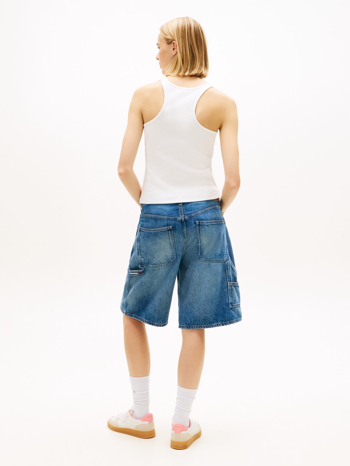 Tommy Hilfiger Canotta Slim Fit a Coste Bianco