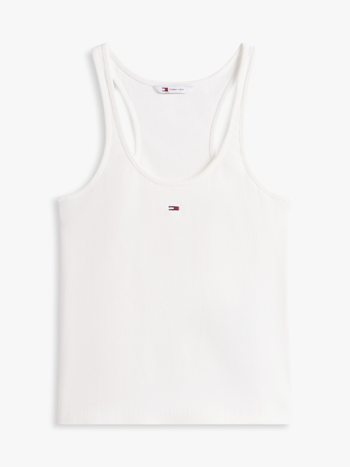 Tommy Hilfiger Canotta Slim Fit a Coste Bianco