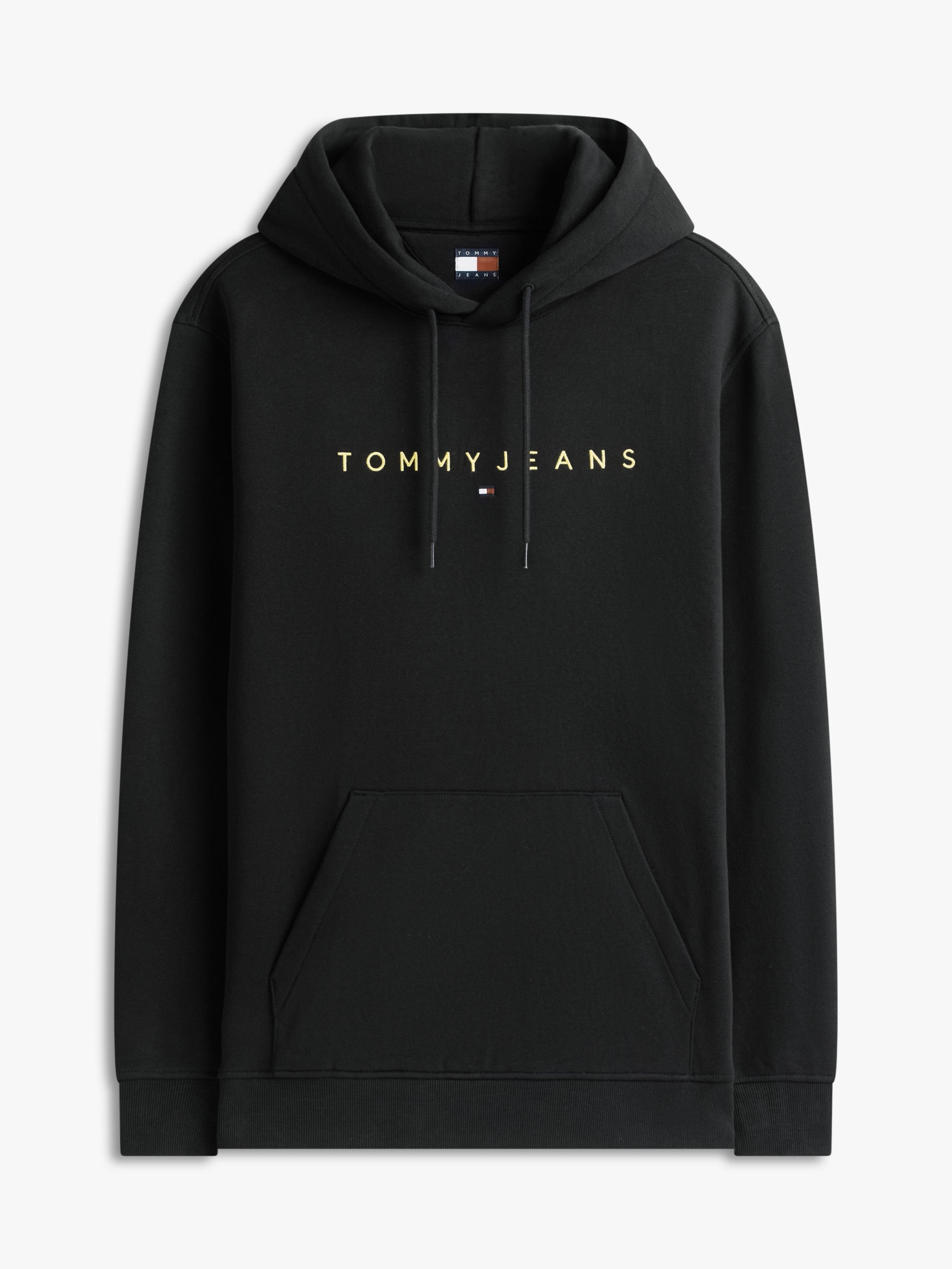 Tommy Hilfiger Felpa Linear Logo con Cappuccio Nero