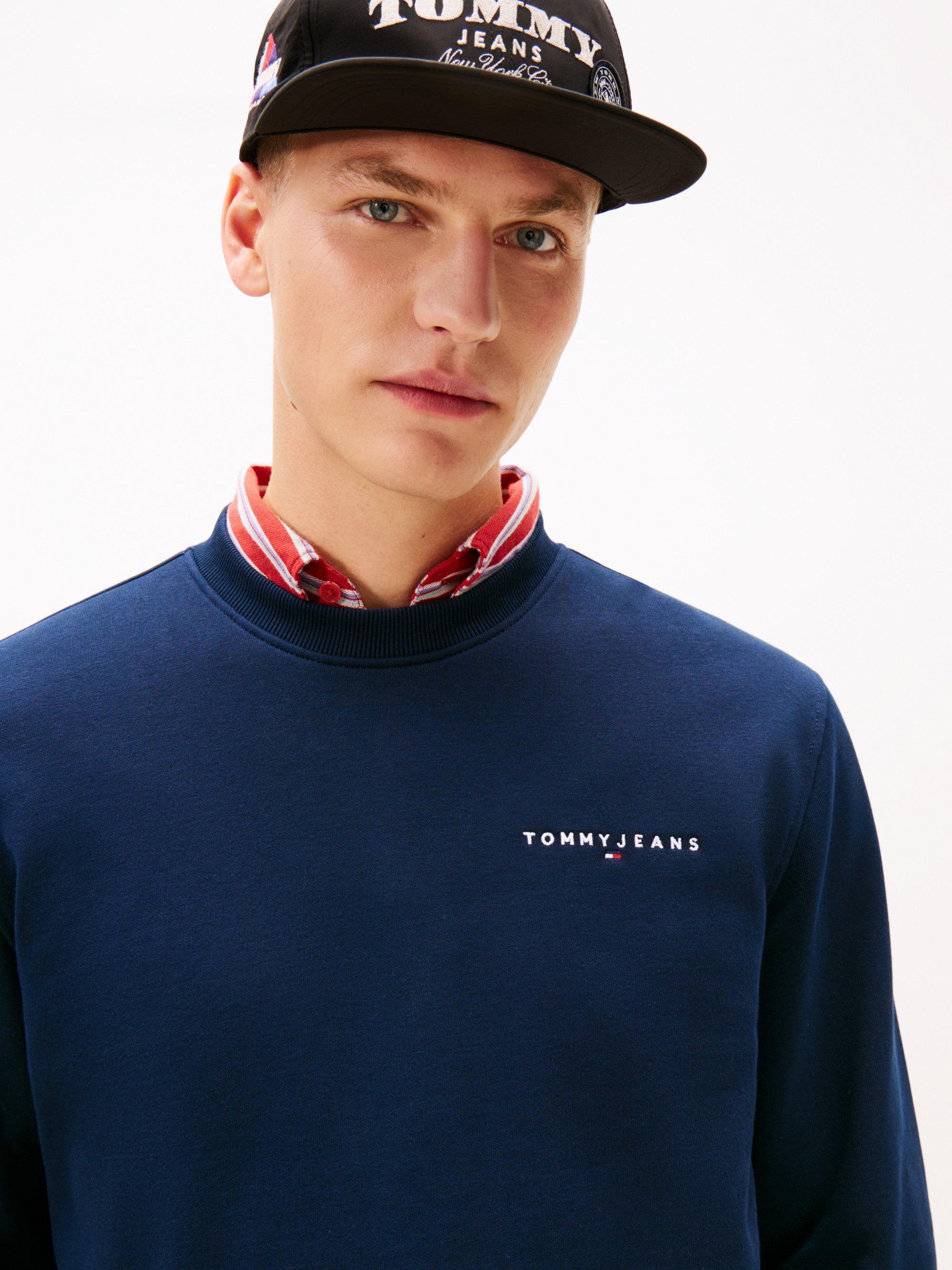 Tommy Hilfiger Felpa Regular Linear Logo Blu