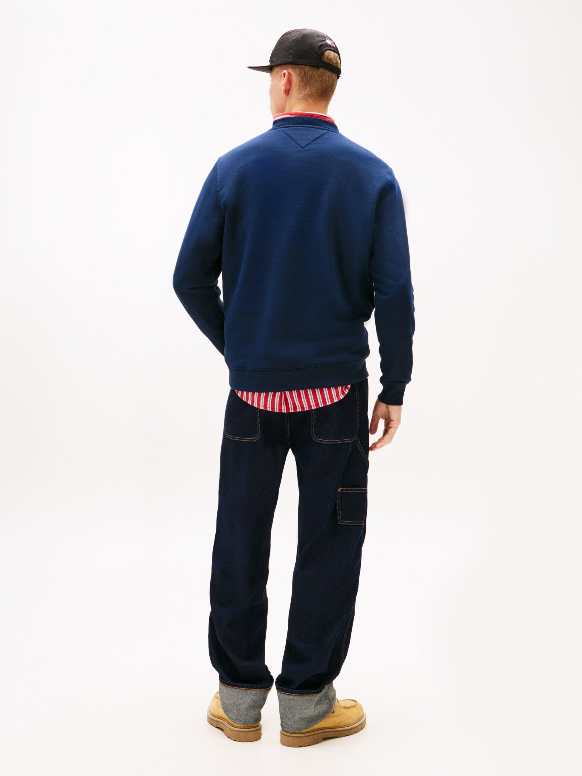Tommy Hilfiger Felpa Regular Linear Logo Blu