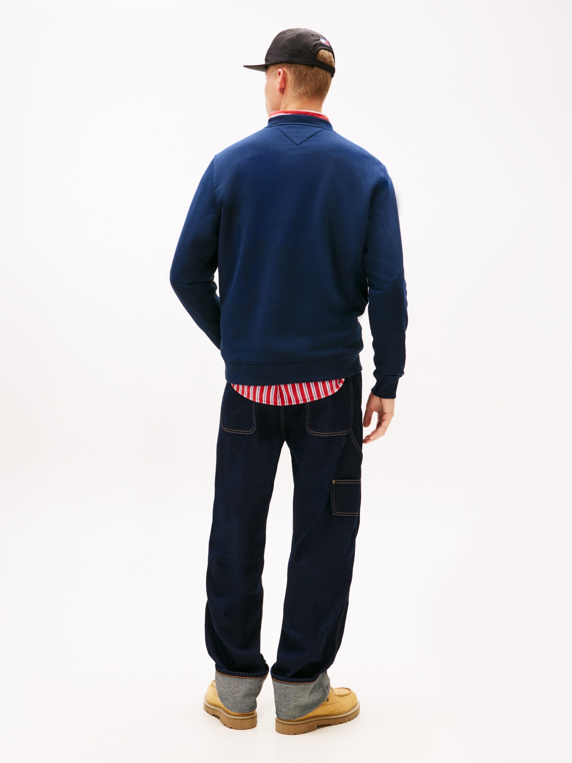 Tommy Hilfiger Felpa Regular Linear Logo Blu