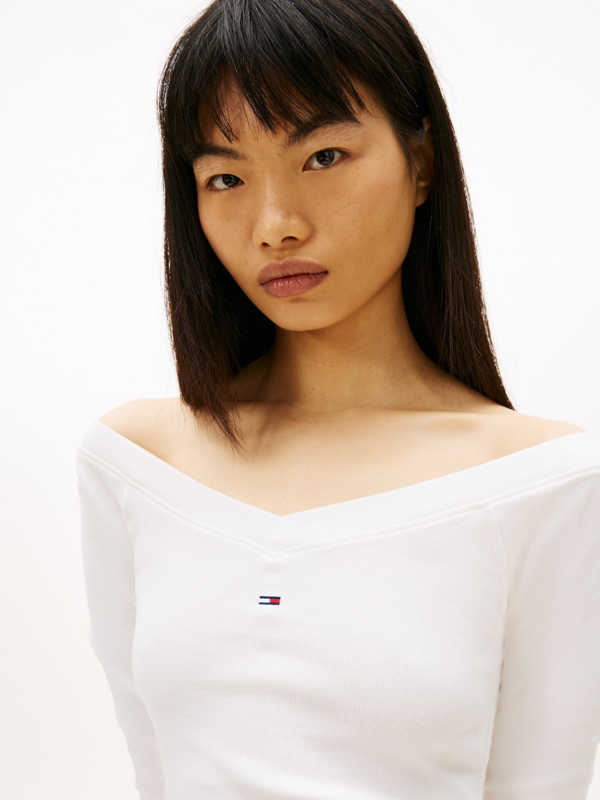 Tommy Hilfiger Maglia a Manica Lunga Bianco