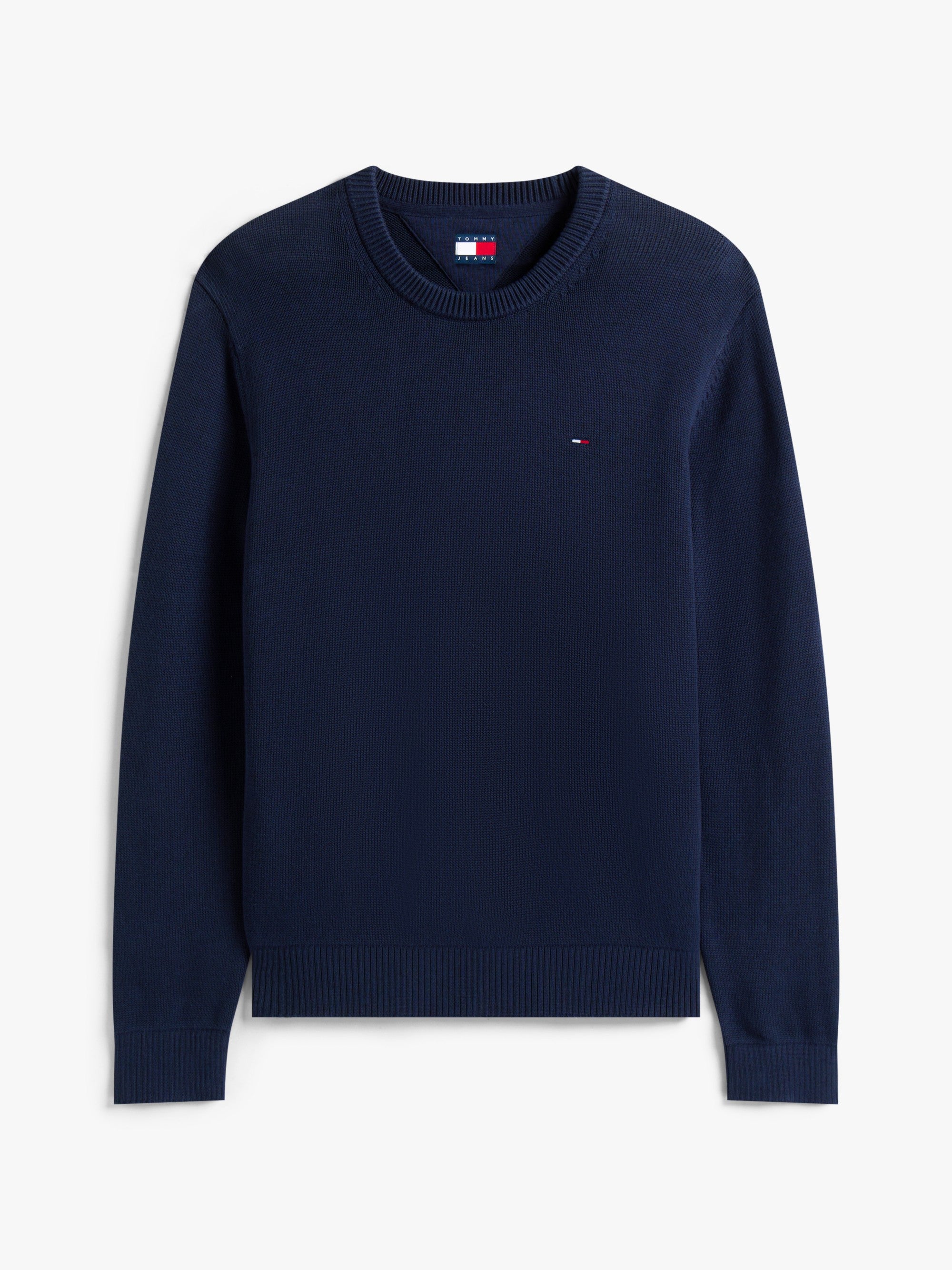 Tommy Hilfiger Maglione Girocollo Slim Logo Blu