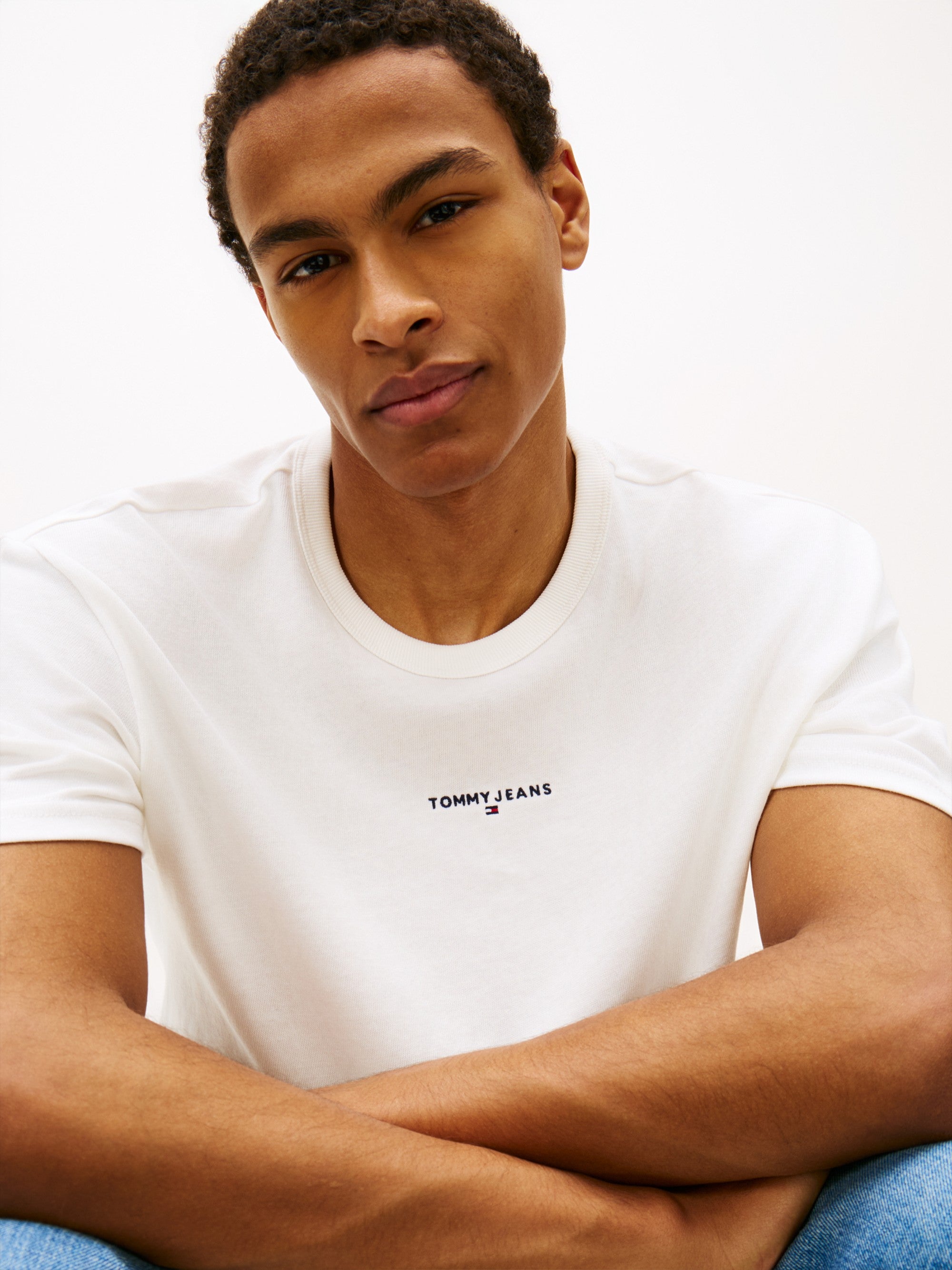 Tommy Hilfiger T-Shirt Linear Logo Bianco