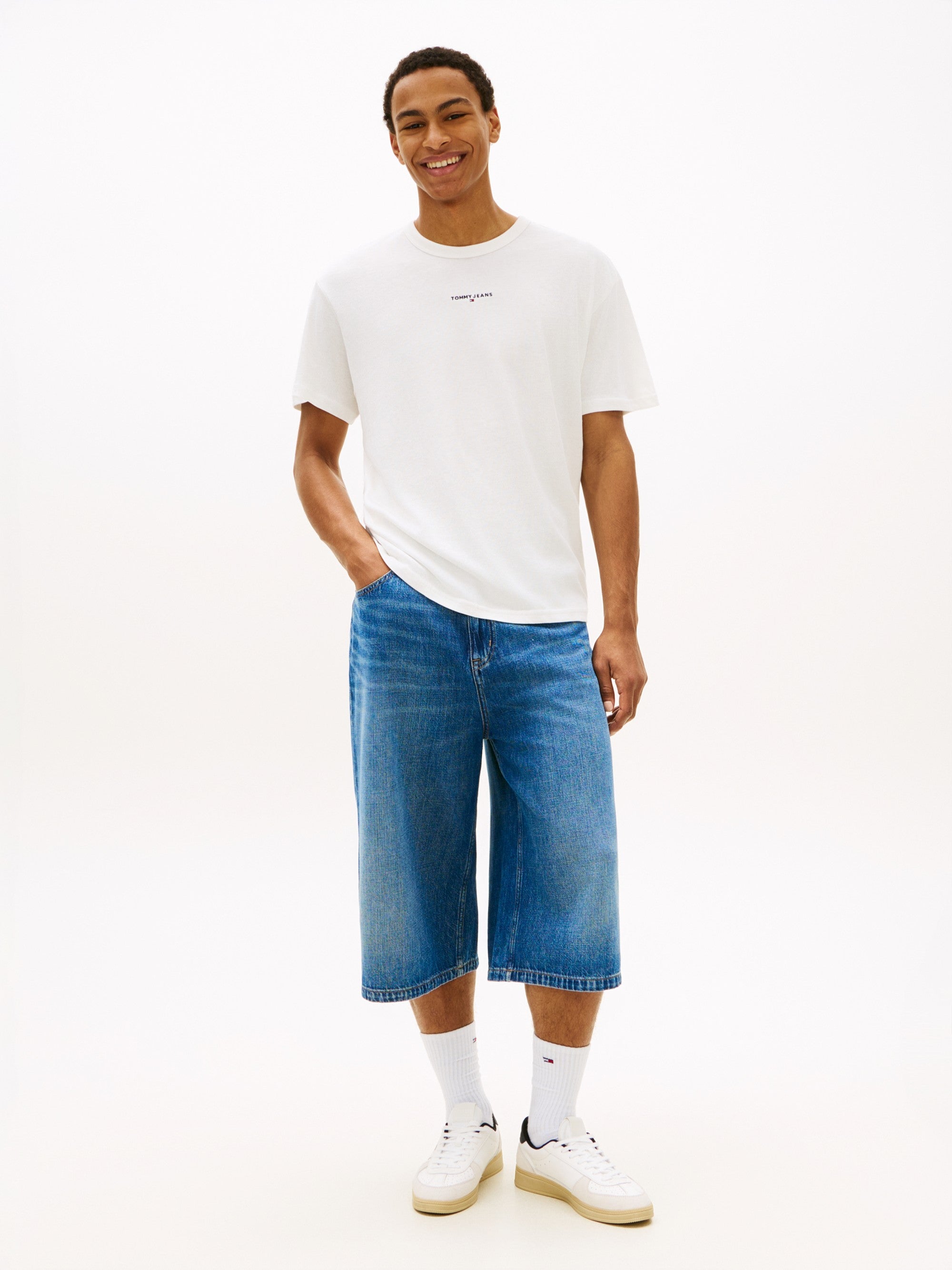 Tommy Hilfiger T-Shirt Linear Logo Bianco