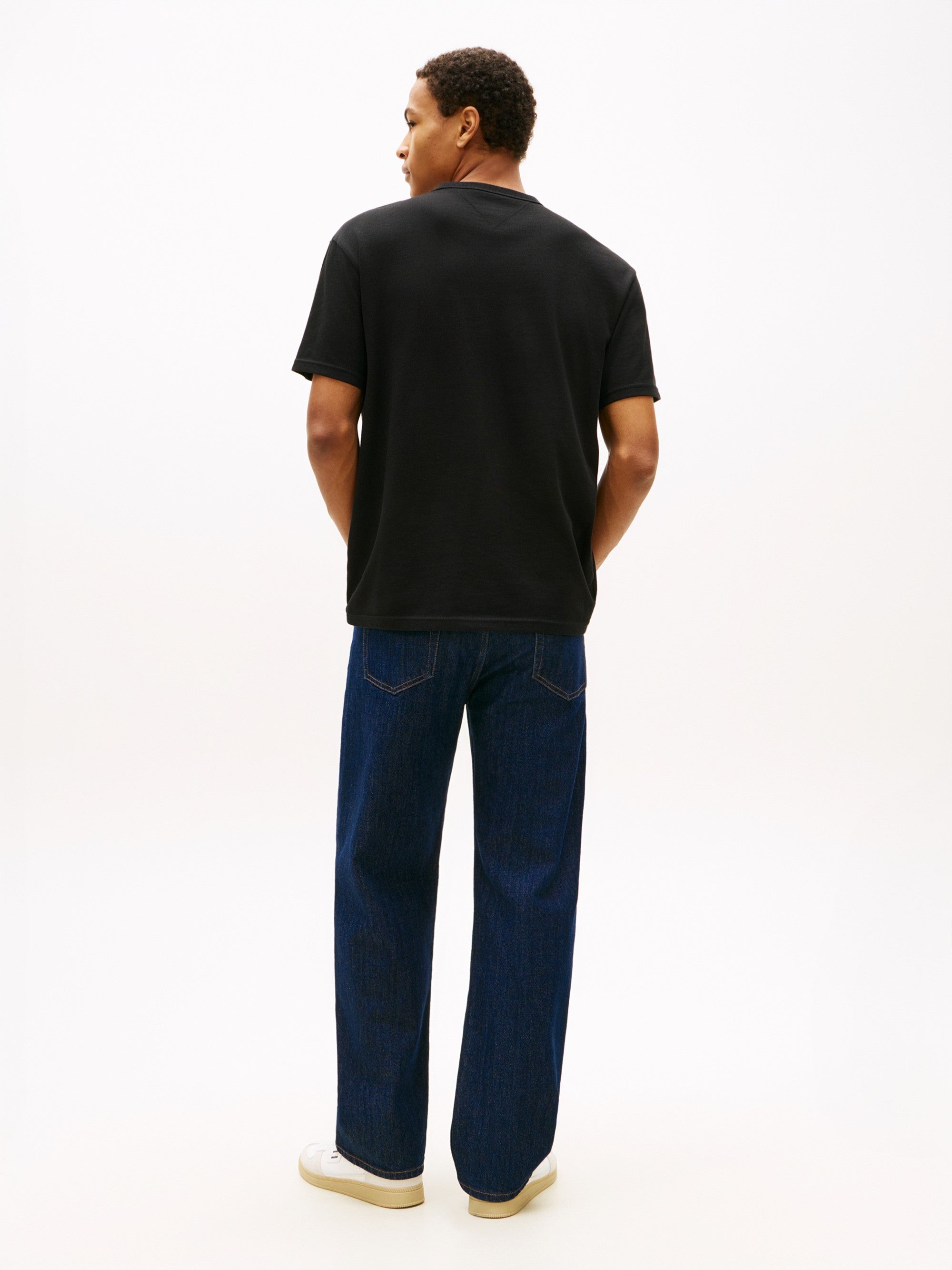 Tommy Hilfiger T-Shirt Logo Embroidery Relaxed Nero